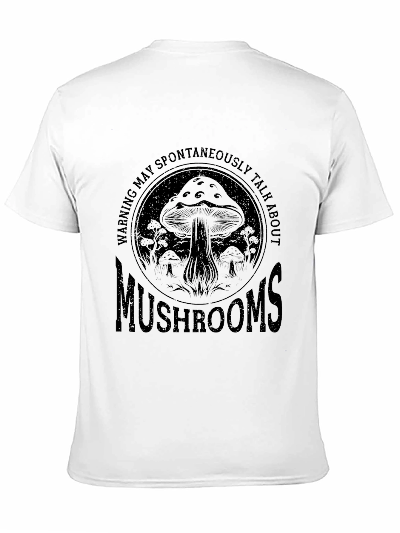 Black Mushroom Lover T-Shirt - Warning May Spontaneously Talk view 11