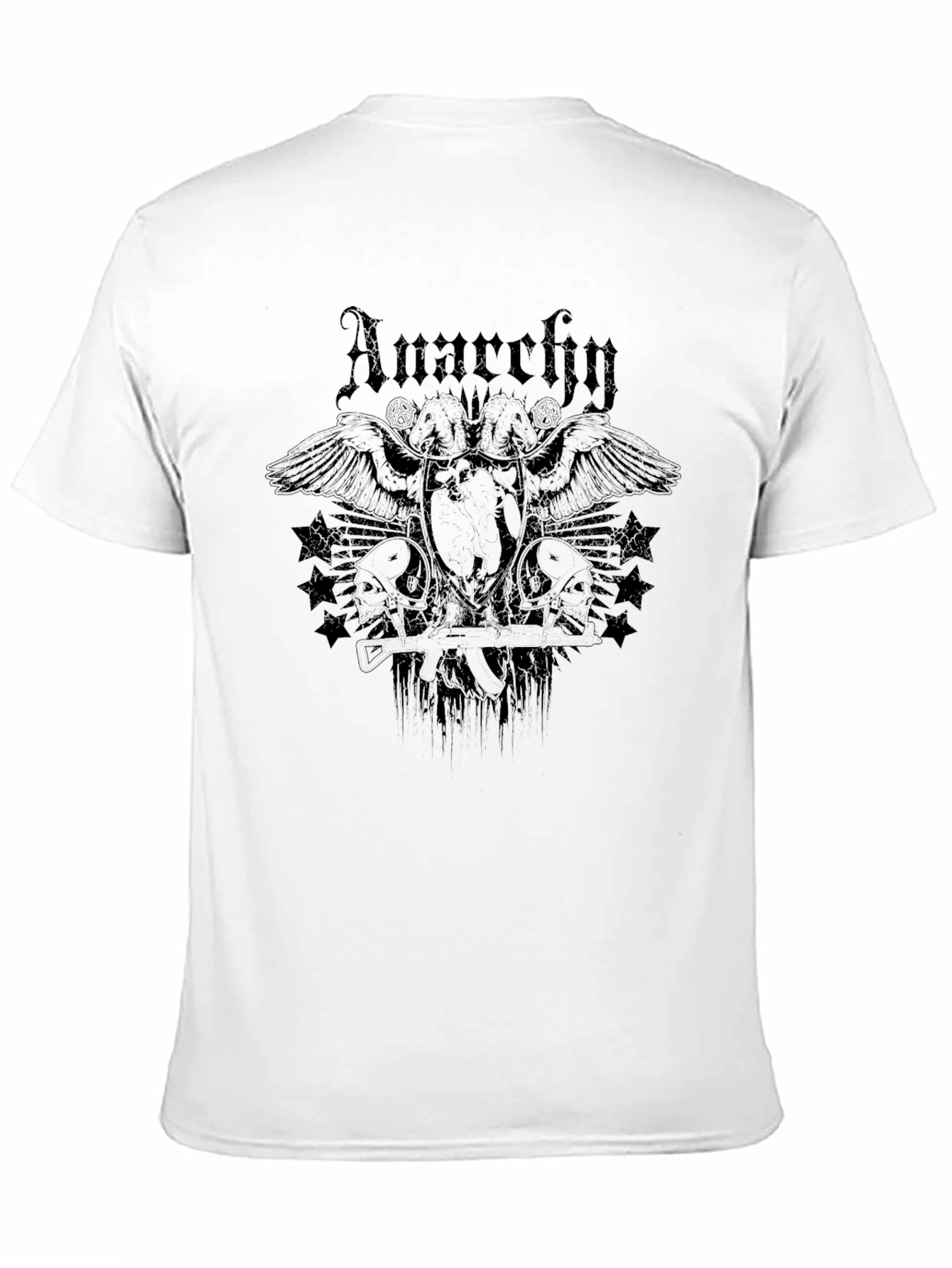 Black Anarchy Graphic Print Black T-Shirt view 11