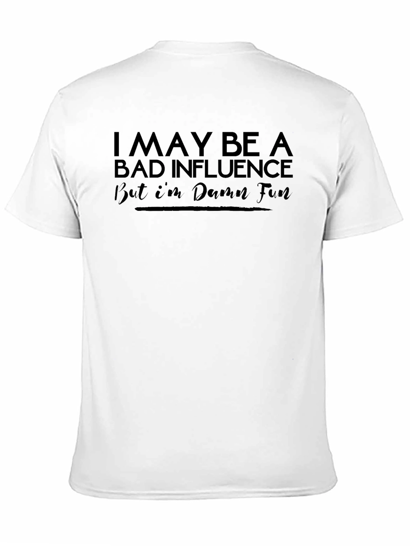 Black Bad Influence Funny Graphic T-Shirt view 11