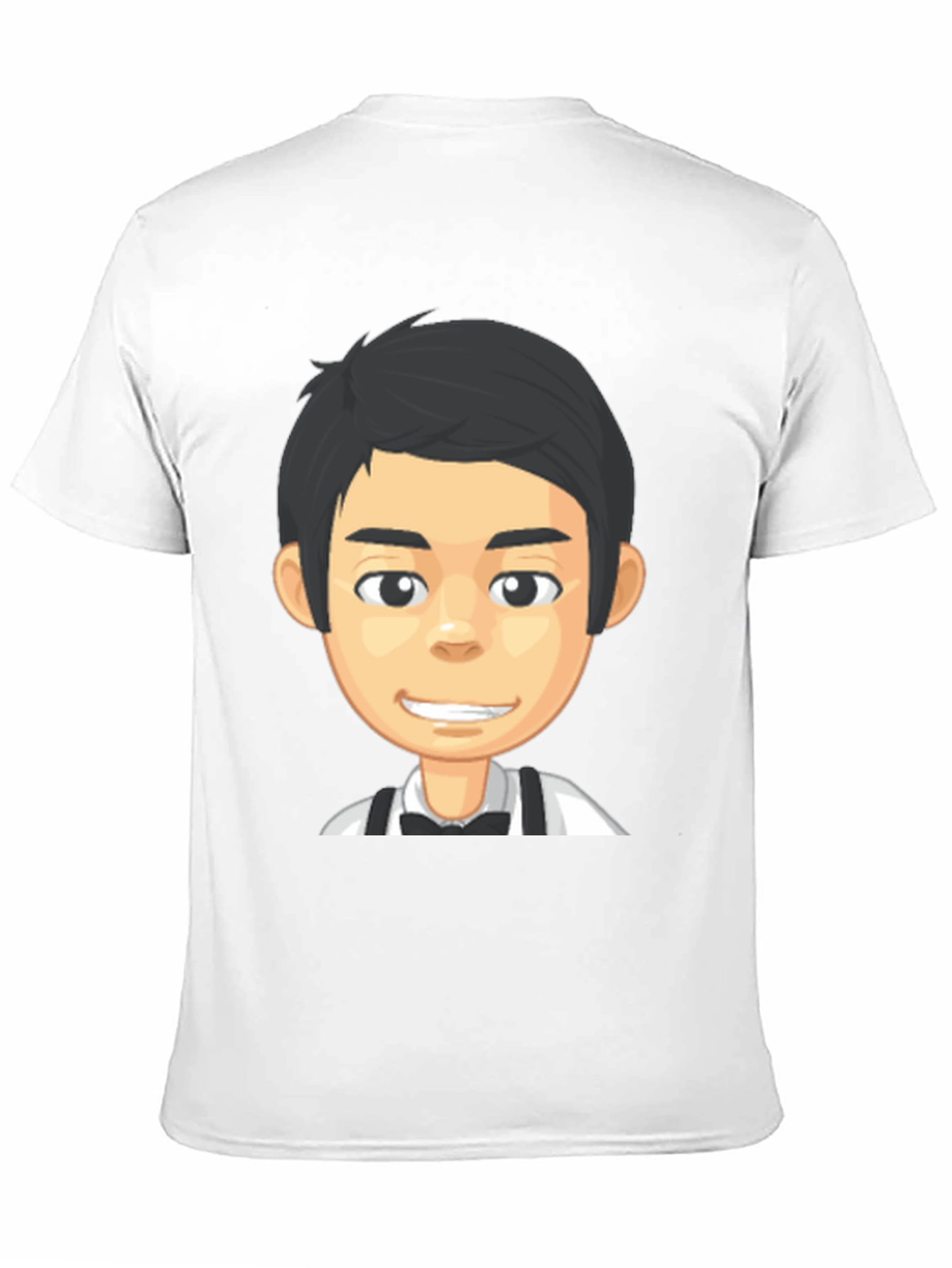 Black Cartoon Waiter Graphic Tee - Black Crew Neck T-Shirt view 11