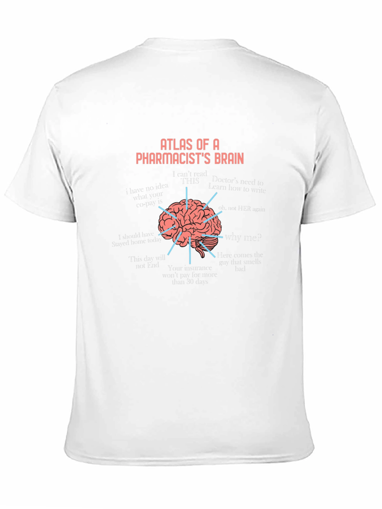 Black Pharmacist Brain Atlas Funny Graphic T-Shirt view 11