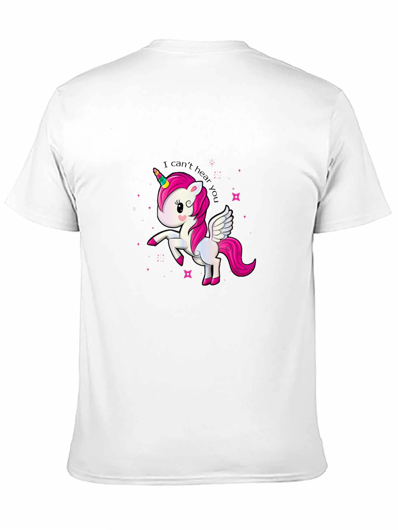 Black Funny Unicorn T-Shirt - I Can't Hear You! view 11