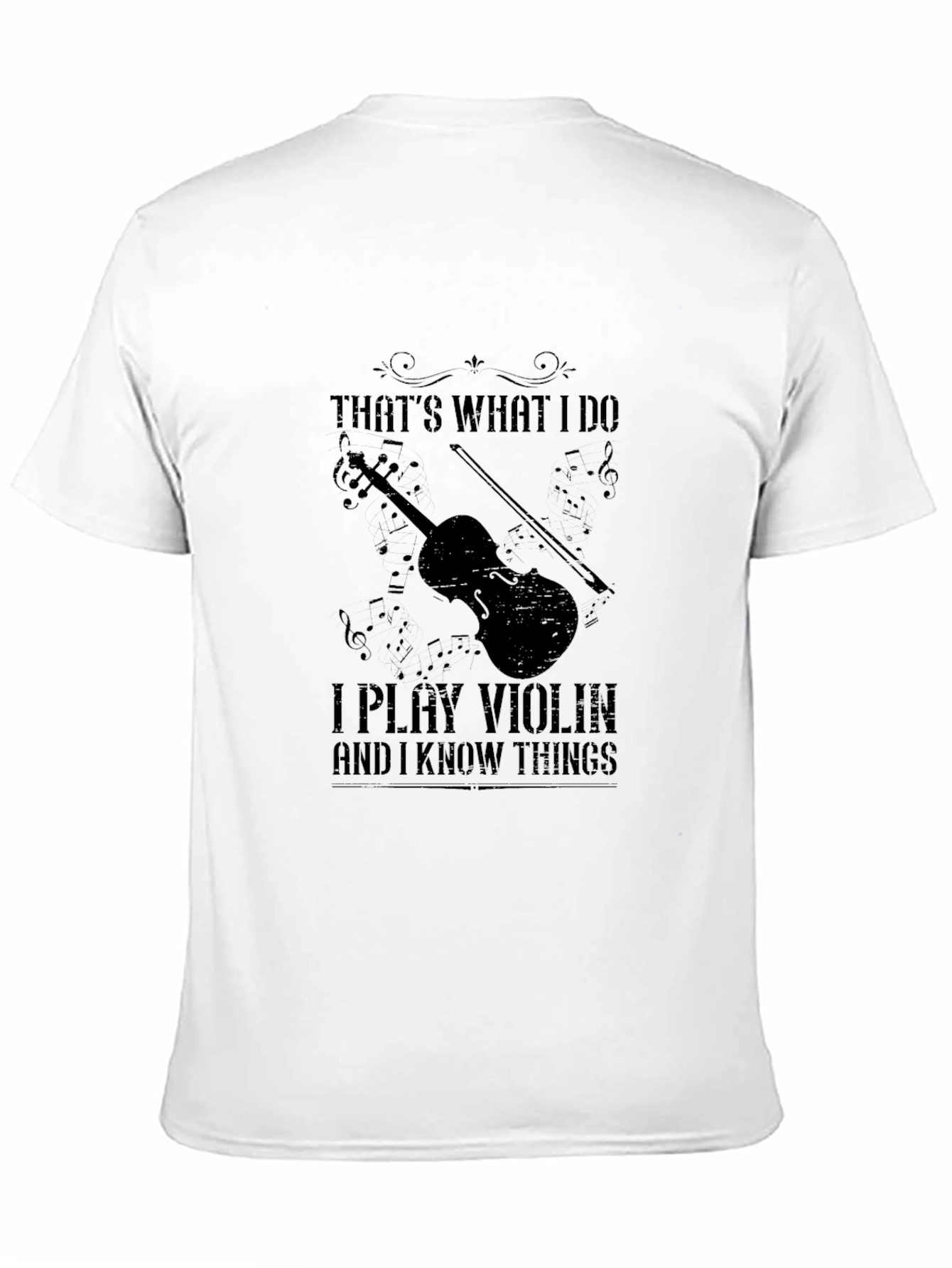 Black I Play Violin and I Know Things T-Shirt view 11