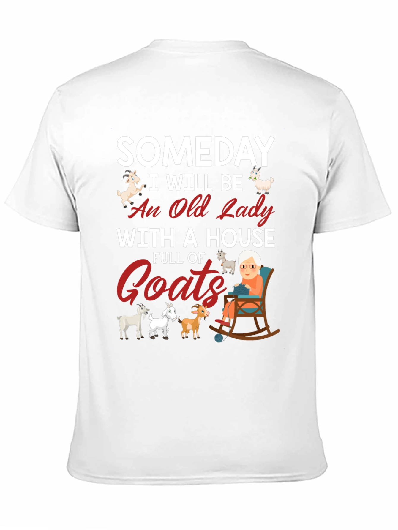 Black Someday Old Lady with Goats T-Shirt view 11