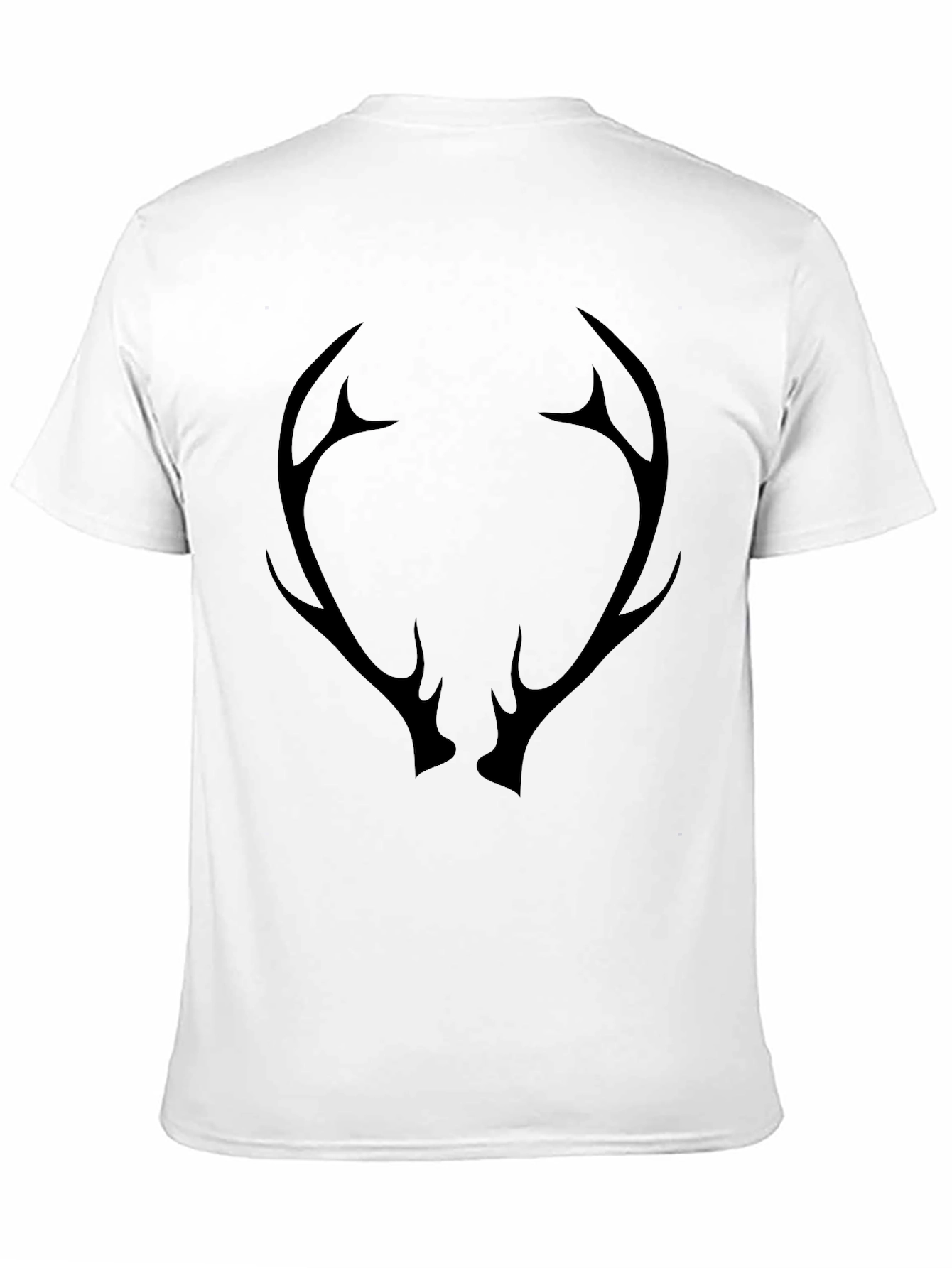 Black Men's Black T-Shirt with Antler Graphic view 11