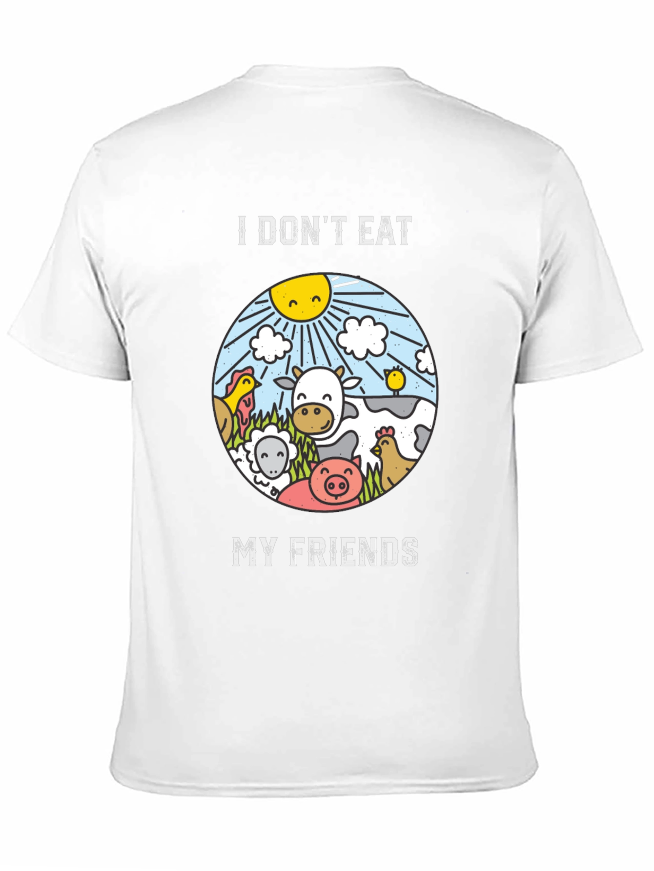 Black Vegan T-Shirt: I Don't Eat My Friends, Cruelty-Free Apparel view 11