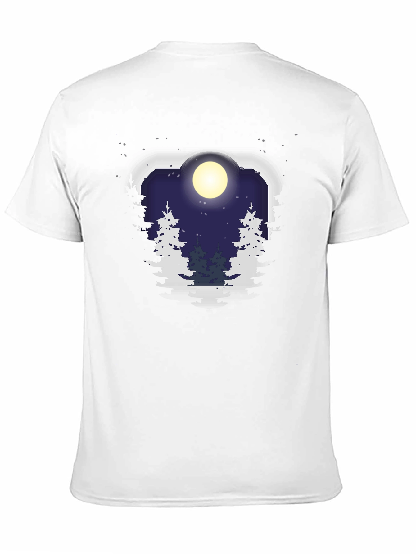 Black Night Forest Moon Graphic Tee - Unisex Black T-Shirt view 11