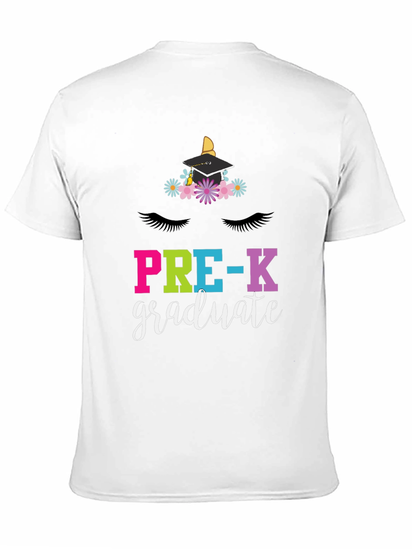 Black Pre-K Graduate Unicorn T-Shirt - Kids Graduation view 11