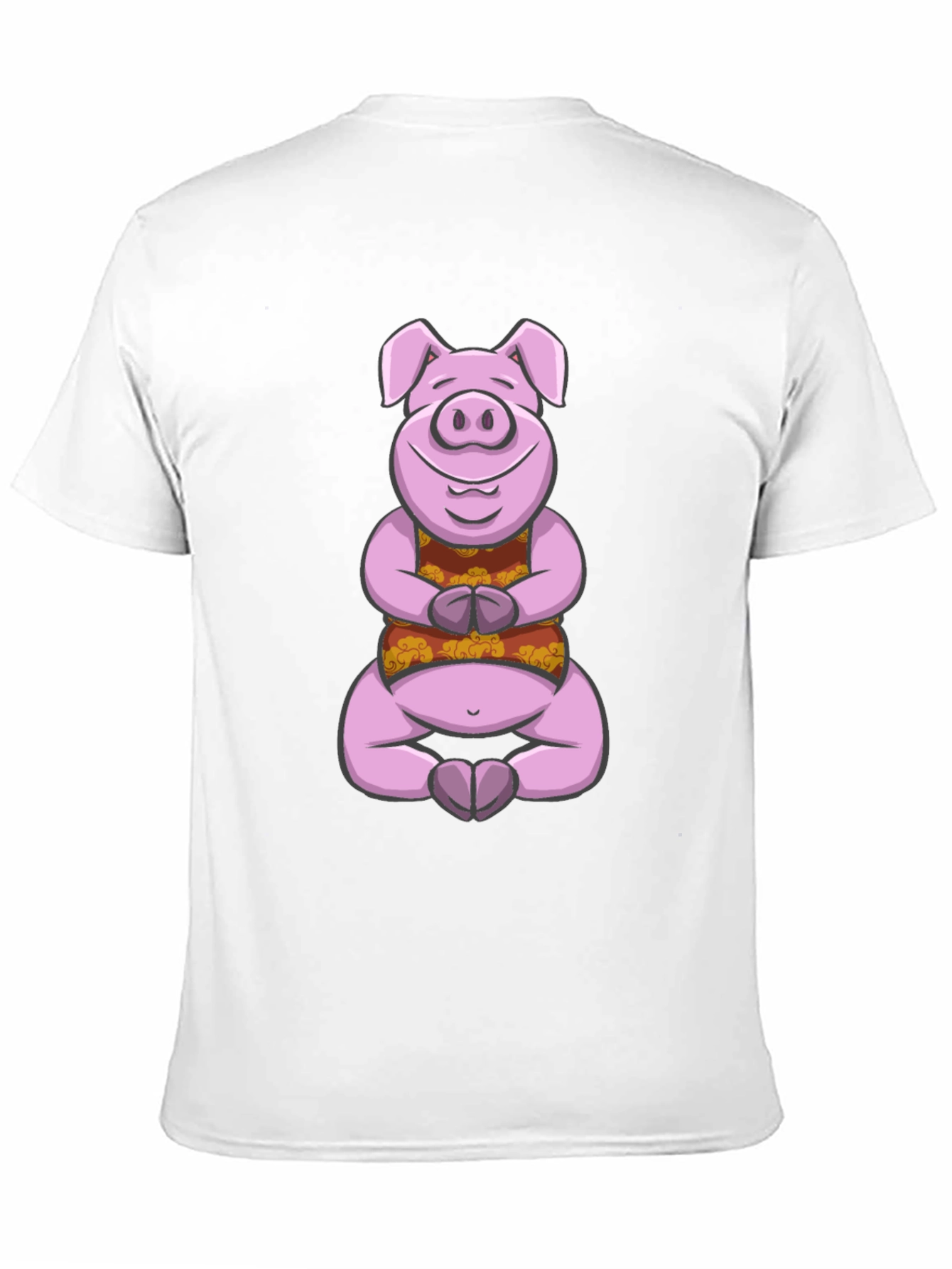 Black Meditating Pig Graphic Tee - Funny Yoga Shirt view 11