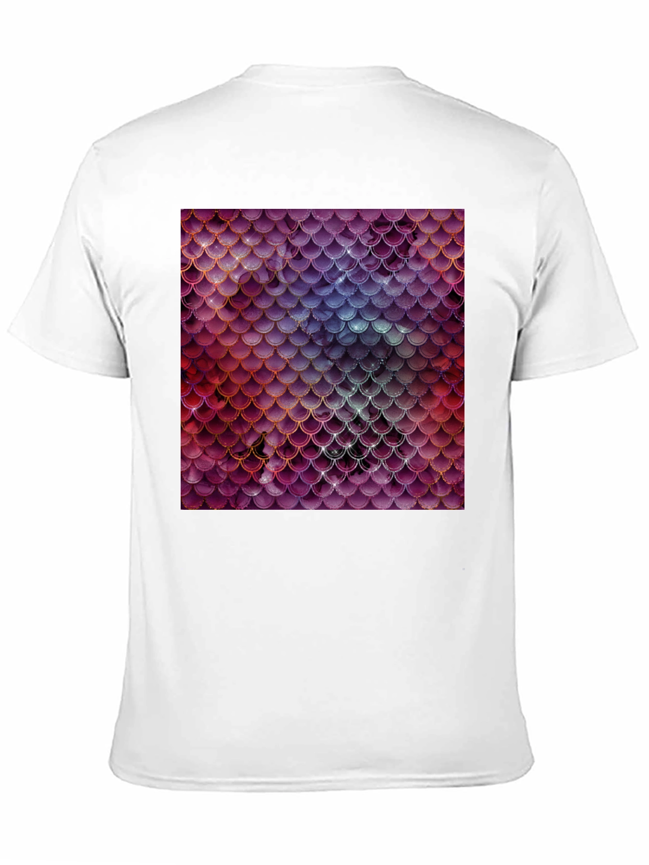 Black Men's T-Shirt with Fish Scale Print view 11