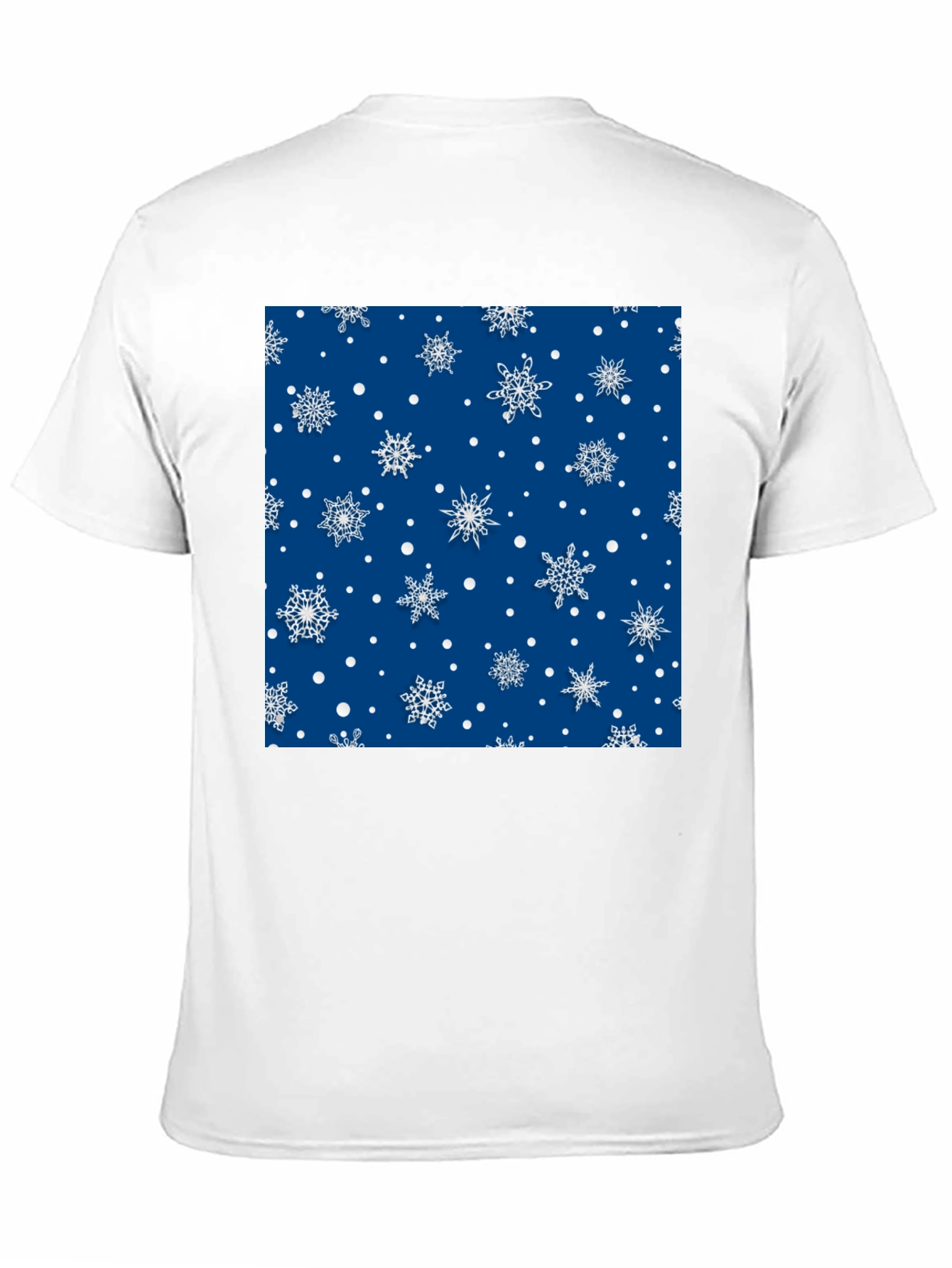 Black Festive Snowflake Pattern Black T-Shirt view 11