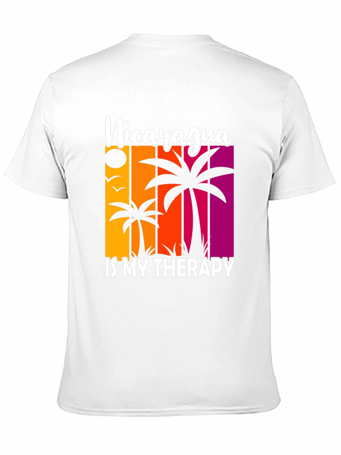 Black Nicaragua Therapy Graphic Tee, Tropical Palm Shirt view 11