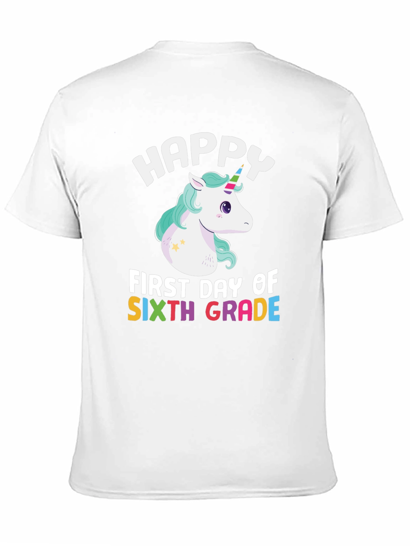 Black Happy 6th Grade Unicorn T-Shirt view 11