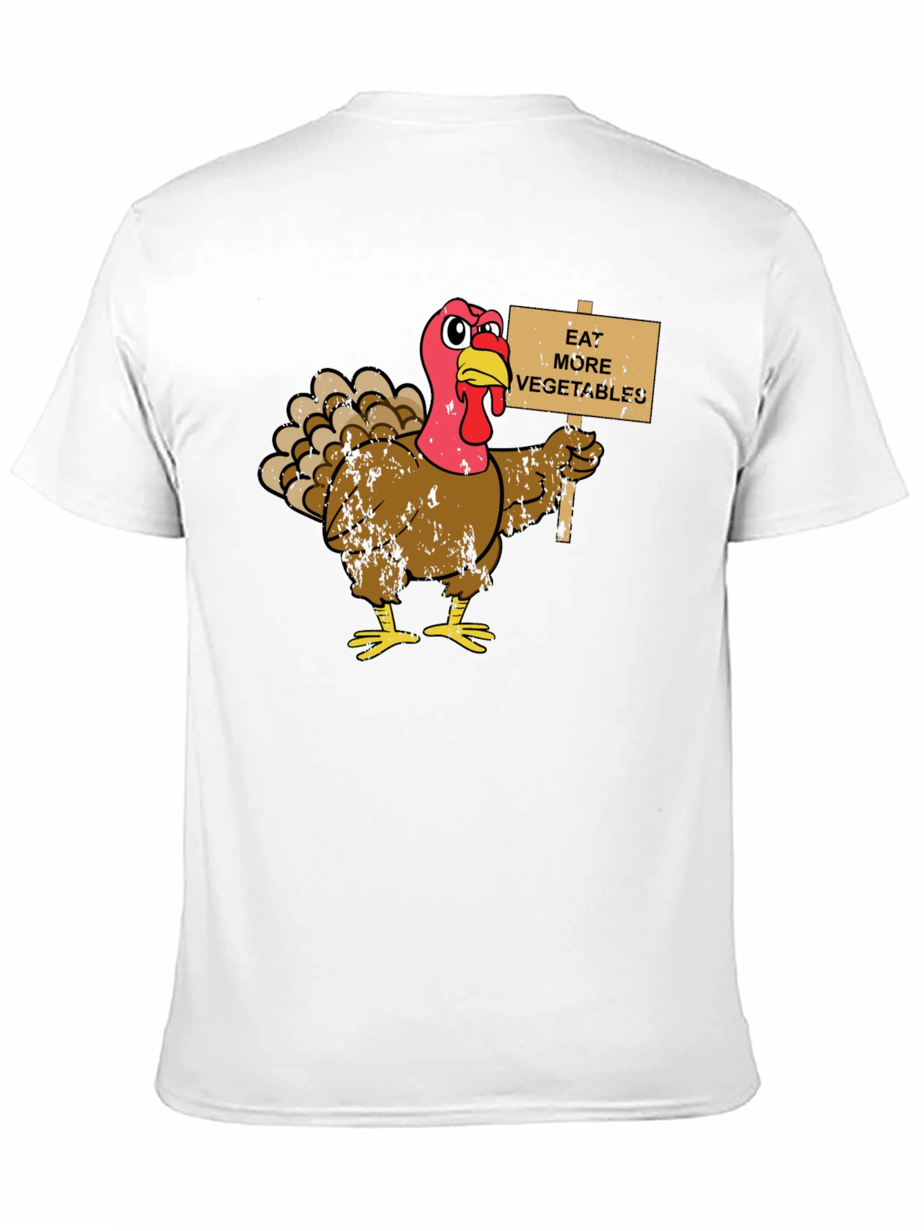 Black Eat More Vegetables Turkey Graphic T-Shirt view 11