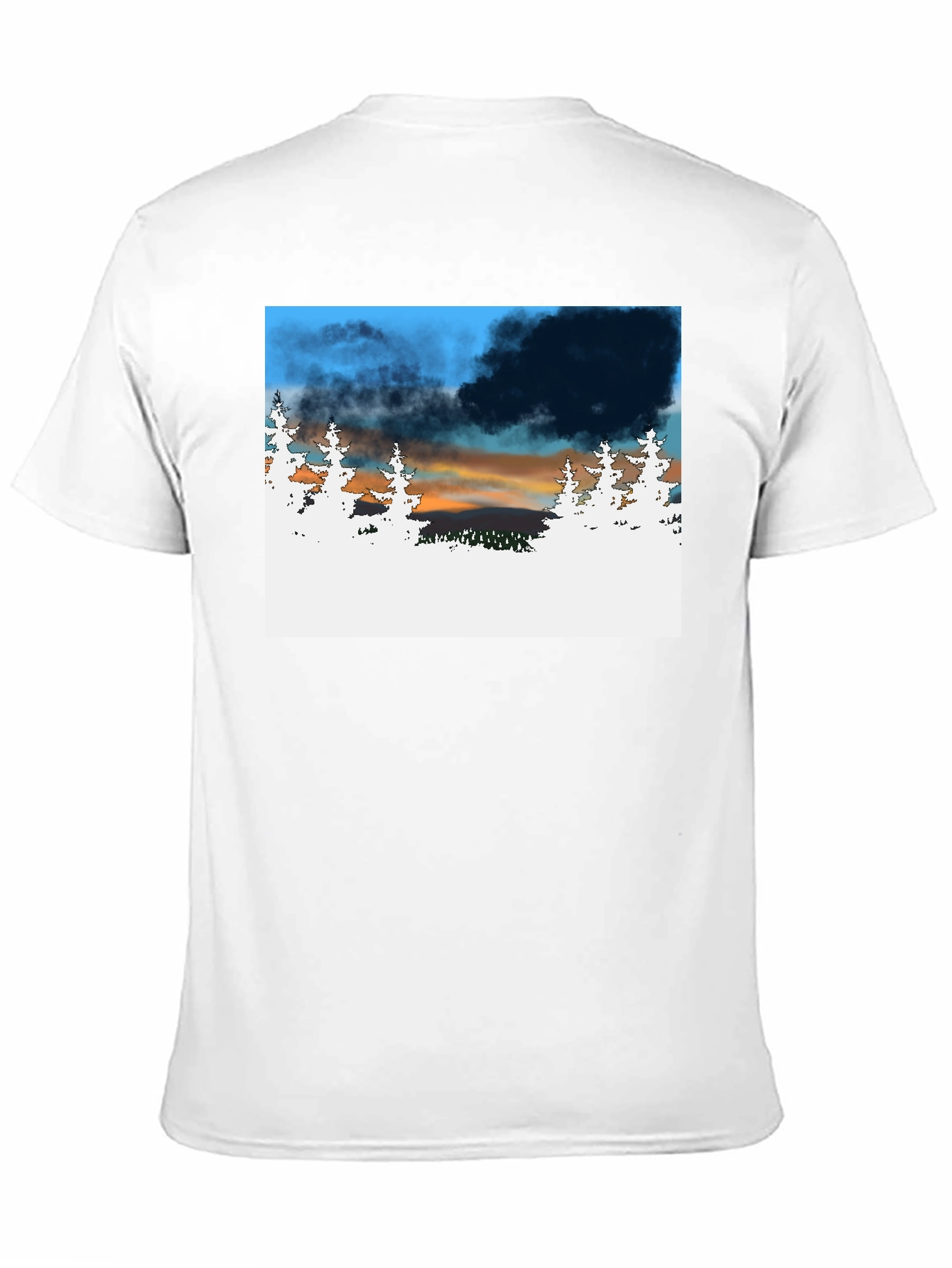 Black Nature Scene Graphic Print Black T-Shirt view 11