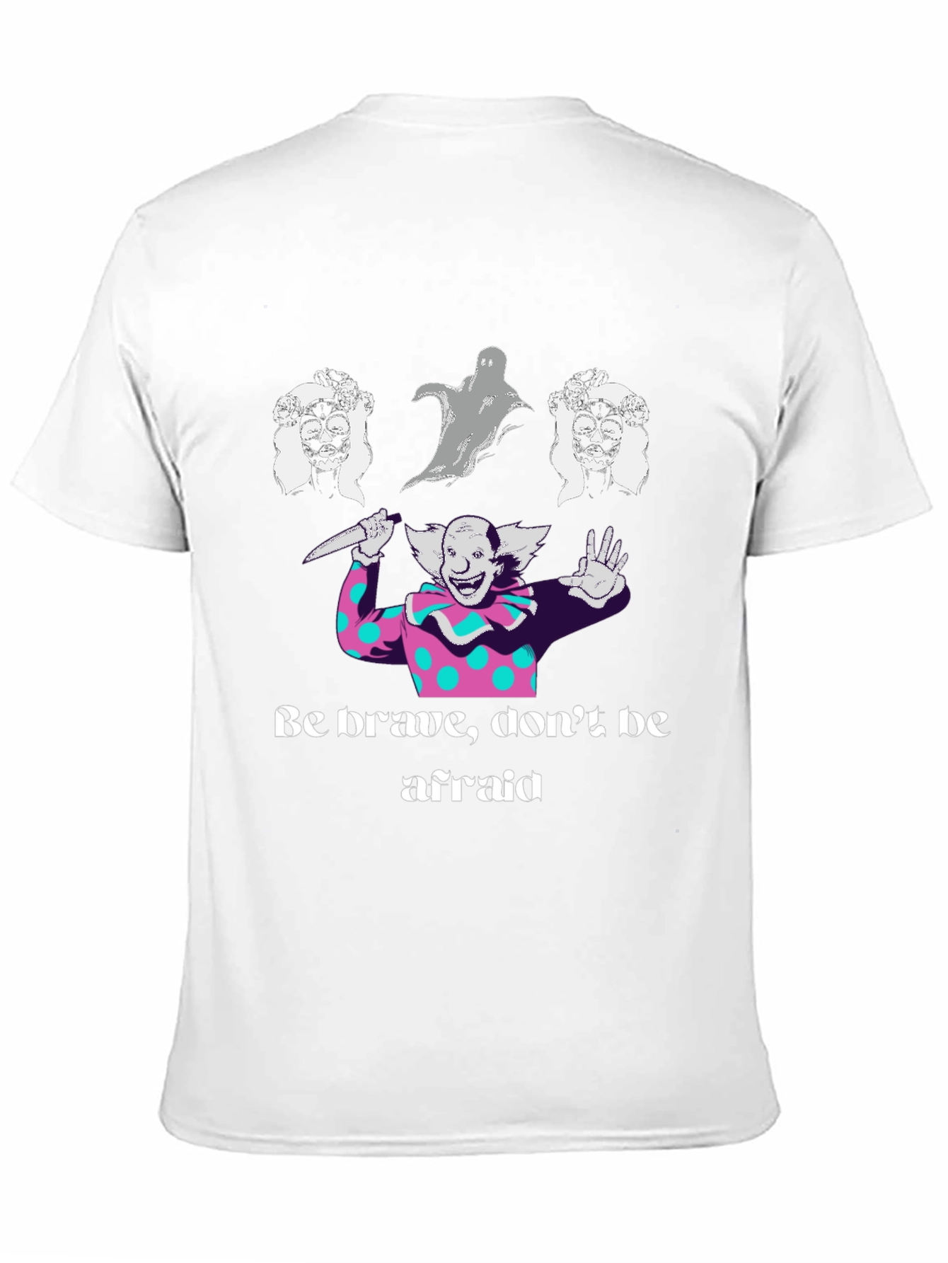 Black Spooky Clown Graphic Tee - Be Brave, Don't Be Afraid view 11