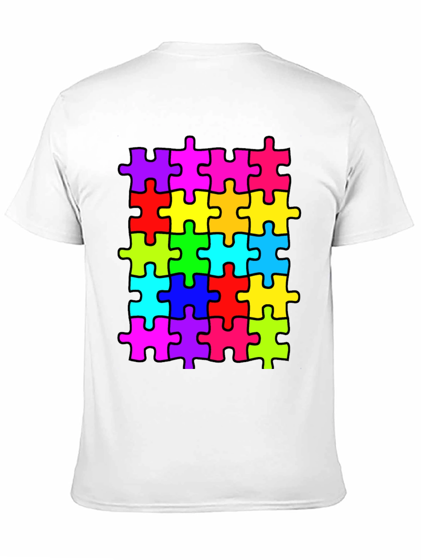 Black Puzzle Piece T-Shirt - Autism Awareness Tee view 11