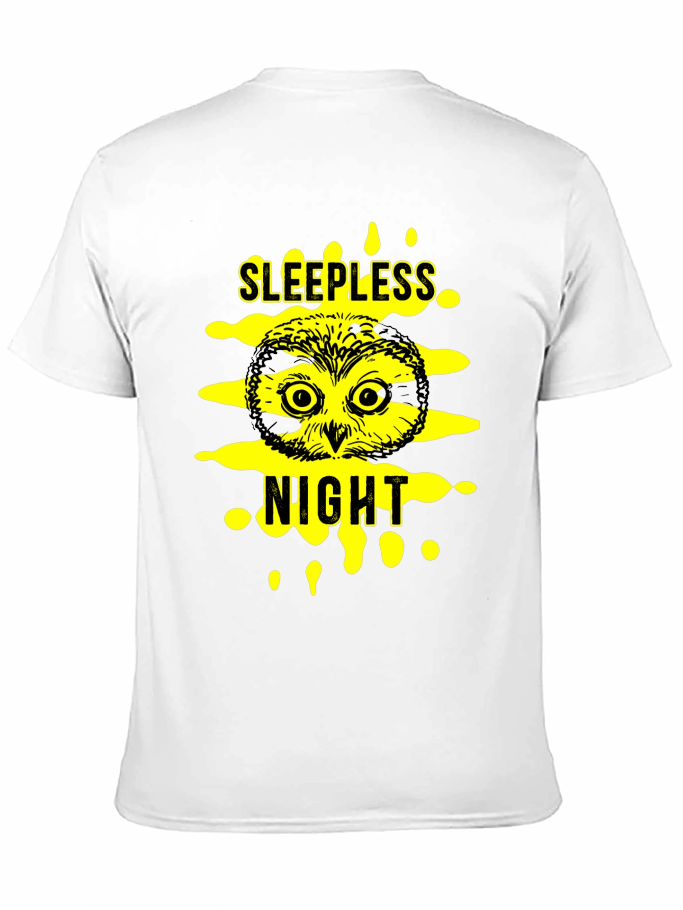 Black Sleepless Night Owl Black T-Shirt view 11