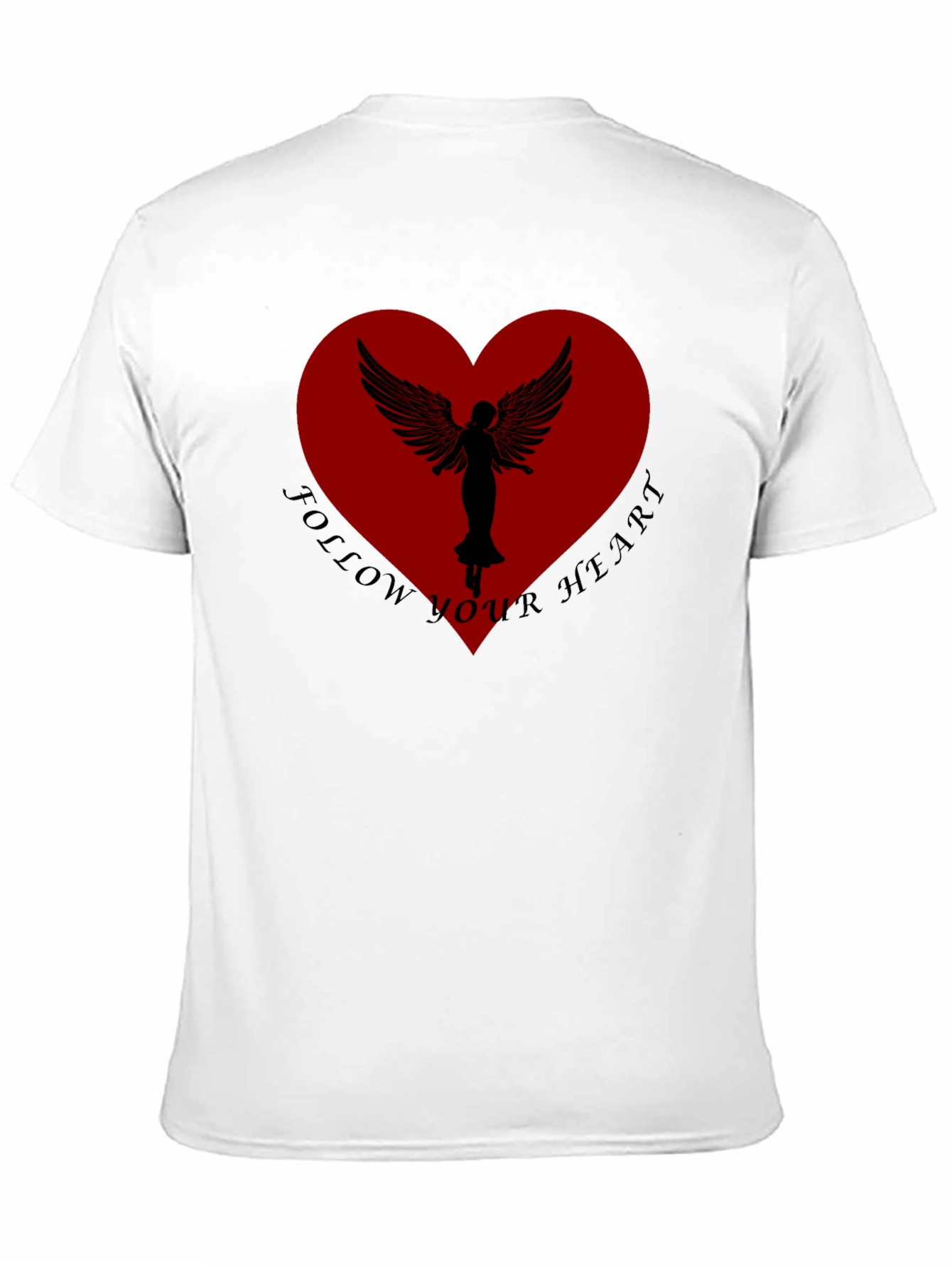 Black Follow Your Heart Angel Wings Black T-Shirt view 11