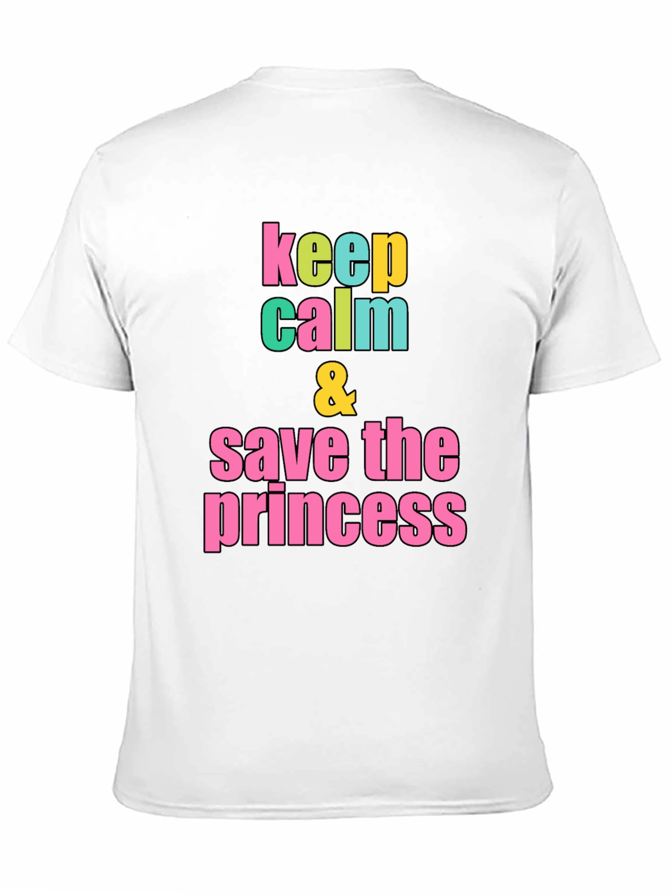 Black Keep Calm & Save the Princess Graphic T-Shirt view 11
