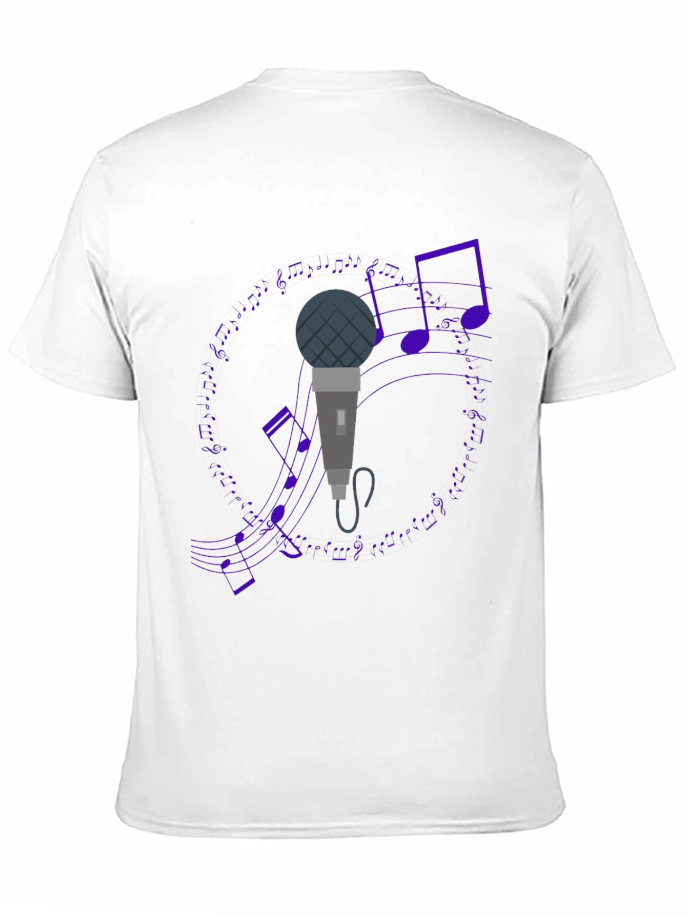 Black Microphone and Music Notes Black T-Shirt view 11