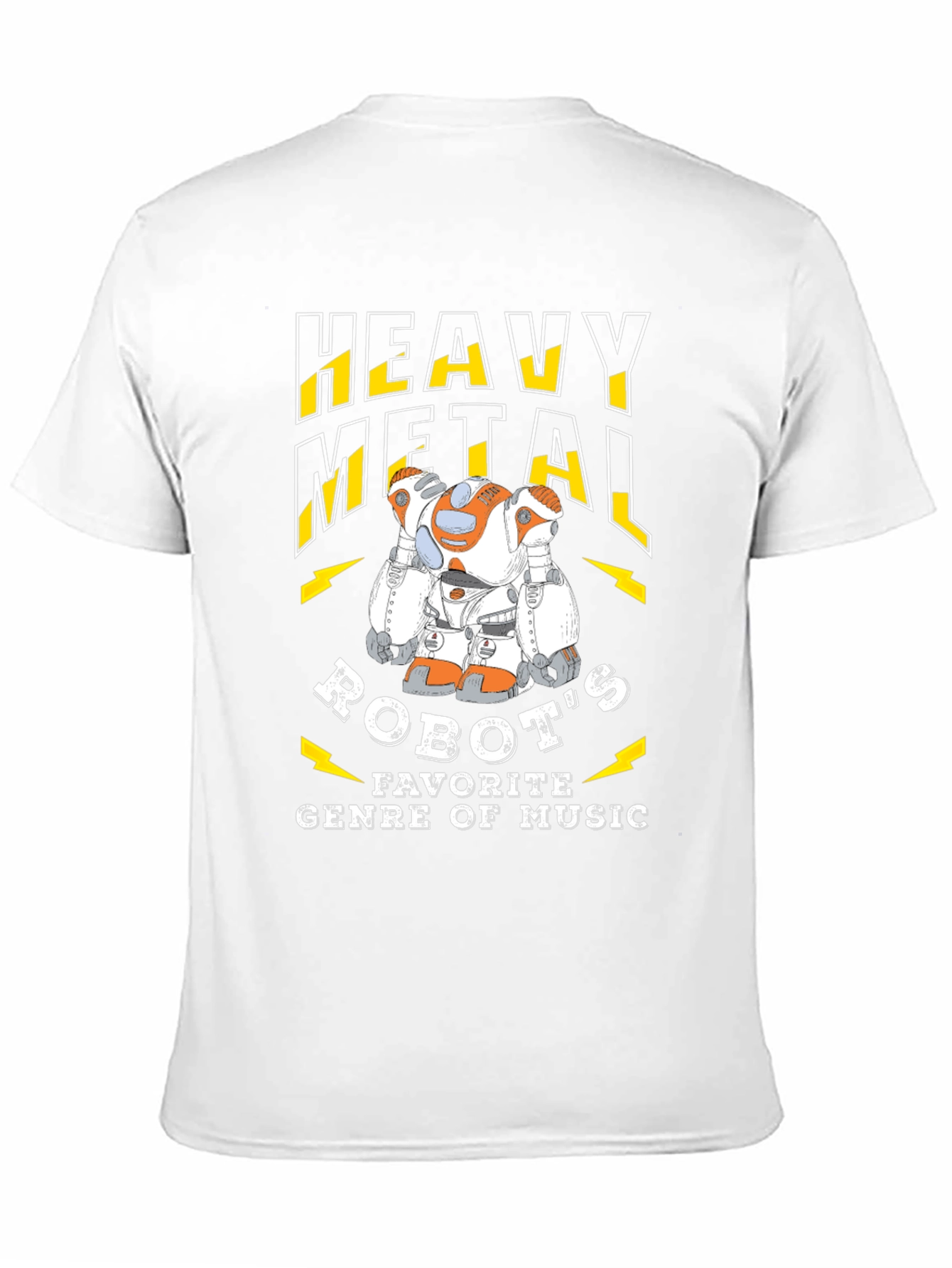 Black Heavy Metal Robot Music Fan T-Shirt view 11