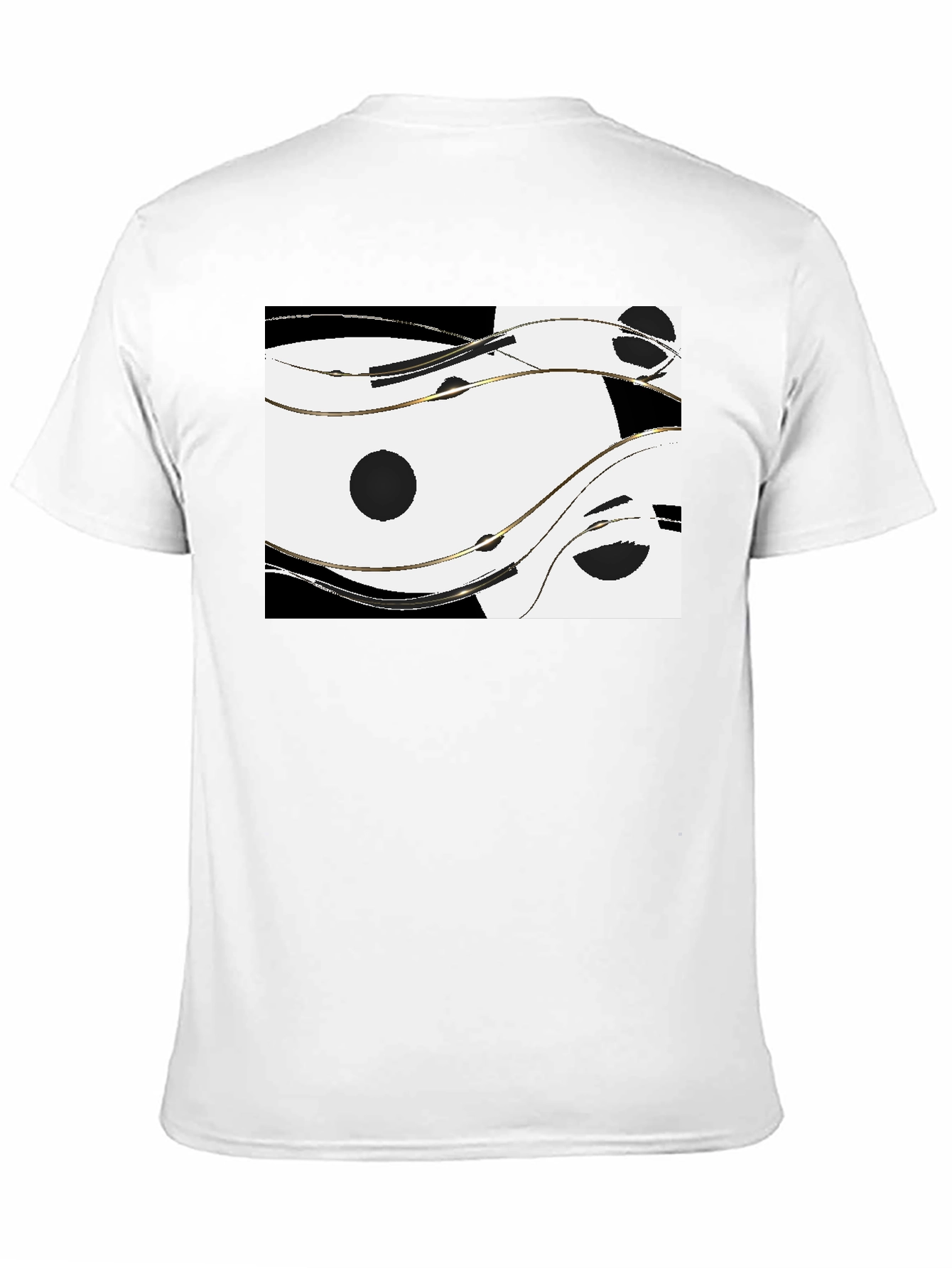 Black Abstract Yin Yang Style Graphic Tee - Black view 11
