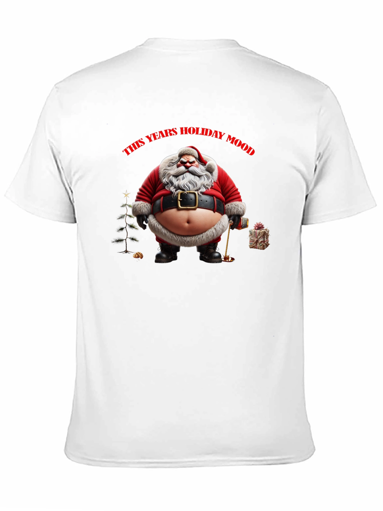 Black Holiday Santa T-Shirt view 11