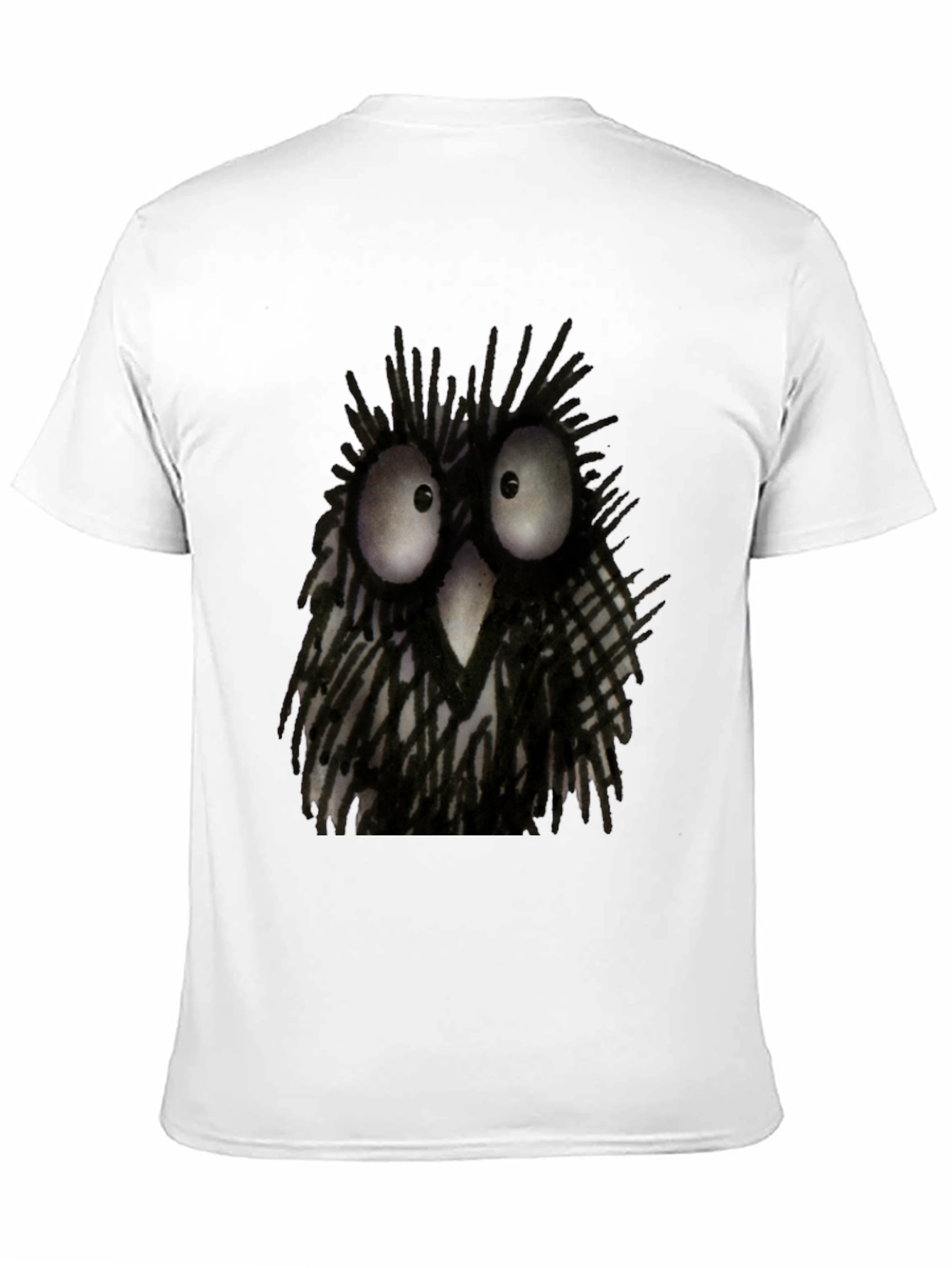 Black Whimsical Owl Graphic Tee - Black Unisex T-Shirt view 11