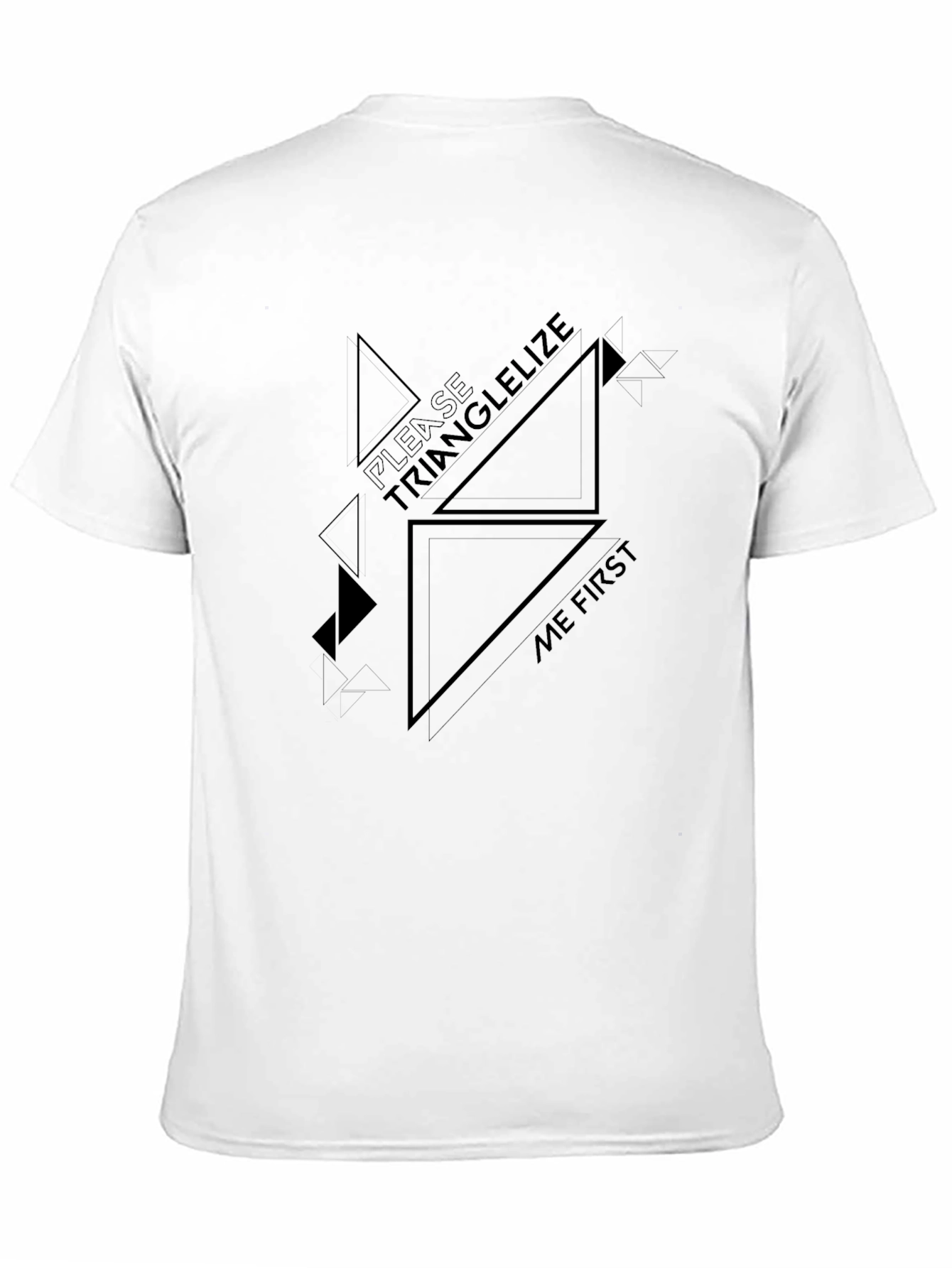 Black Geometric Triangle Graphic Print Black T-Shirt view 11