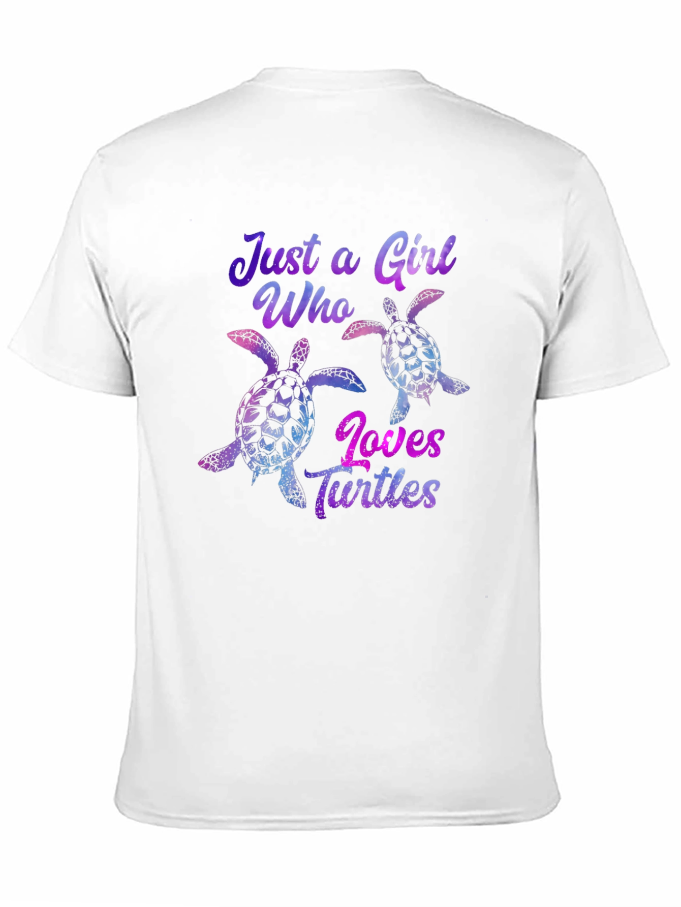 Black Just a Girl Who Loves Turtles Black T-Shirt view 11