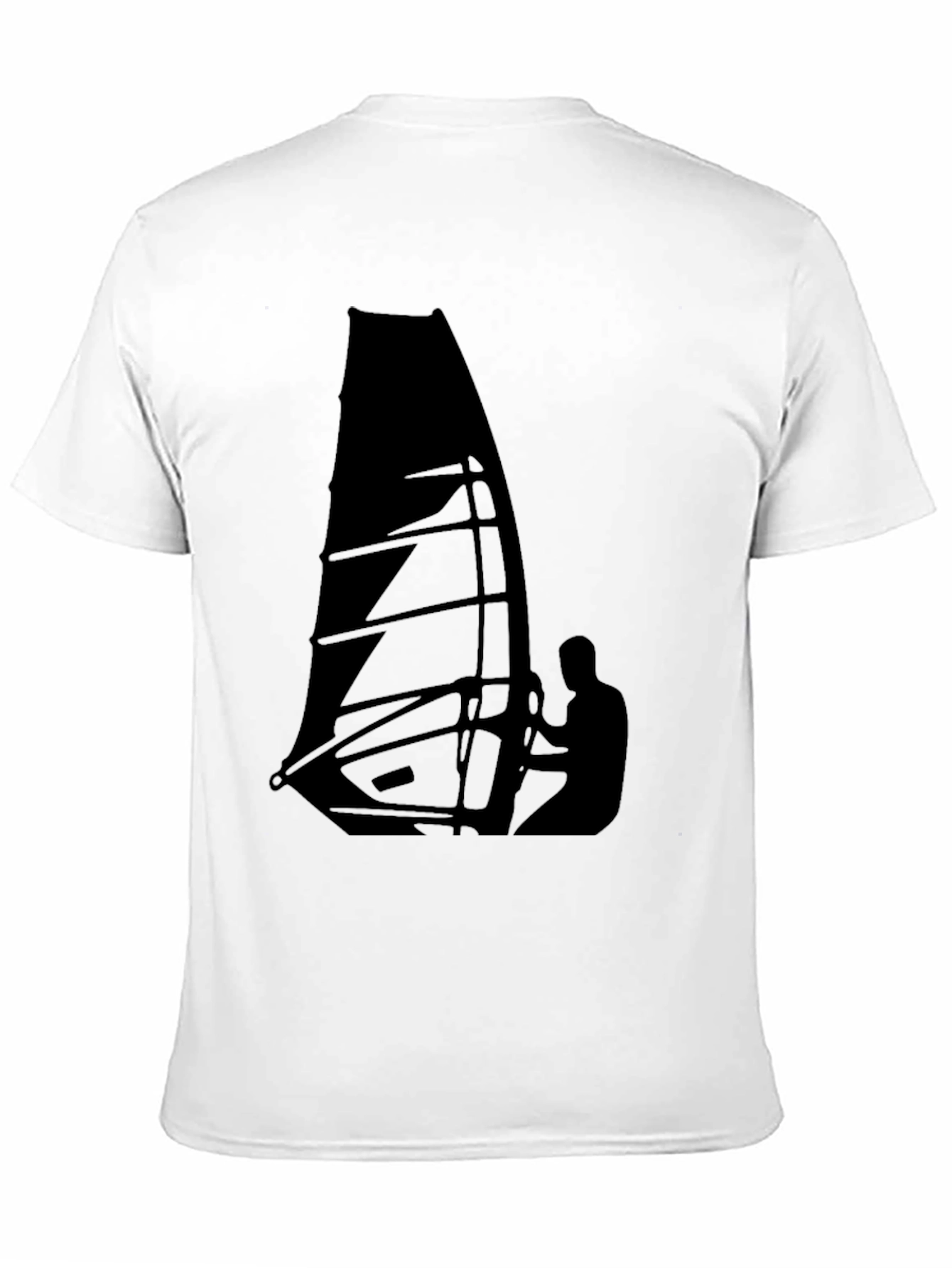 Black Windsurfing Graphic Tee - Black Cotton T-Shirt view 11