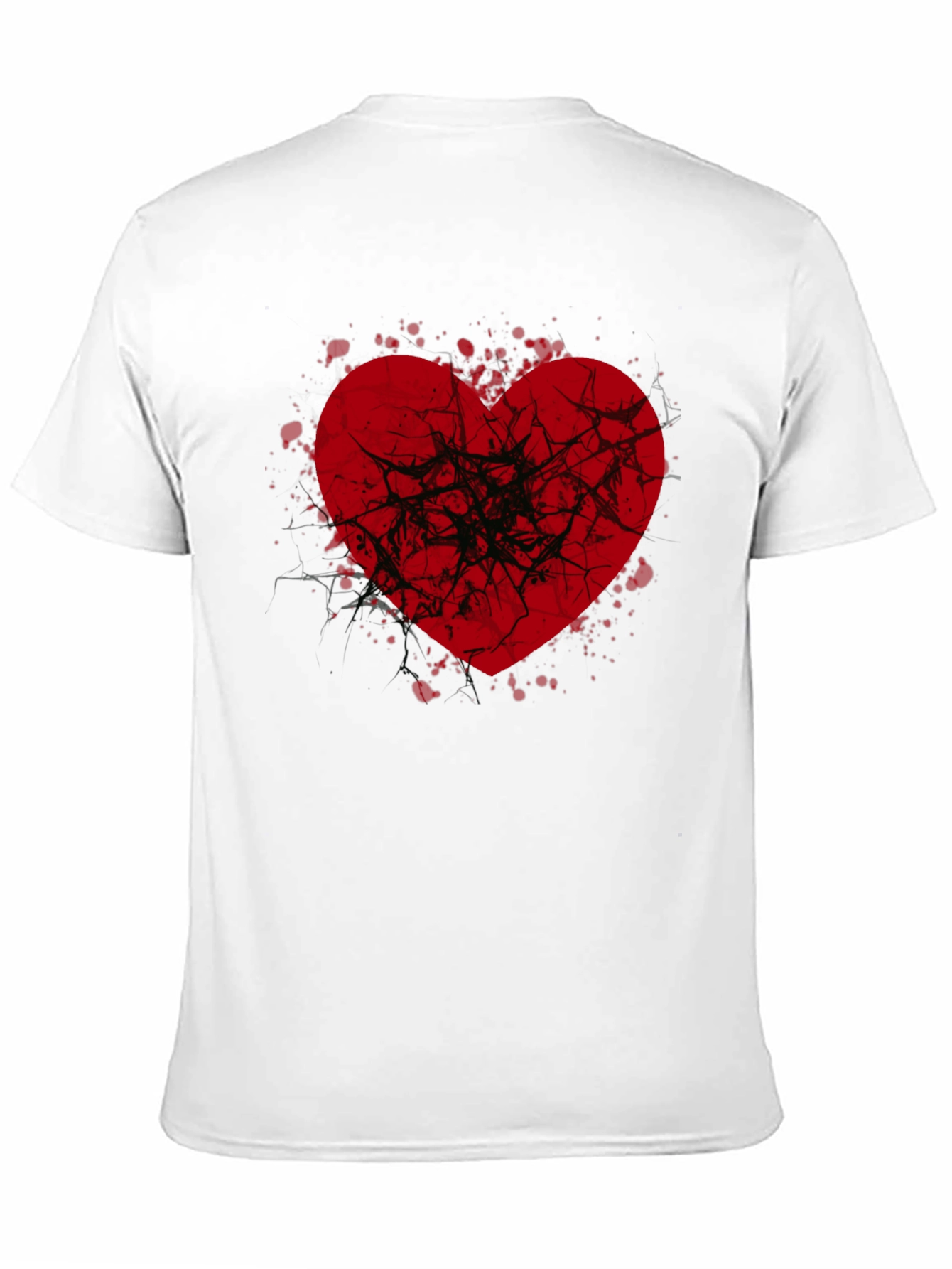 Black Broken Heart Graphic Tee - Black Casual Shirt view 11