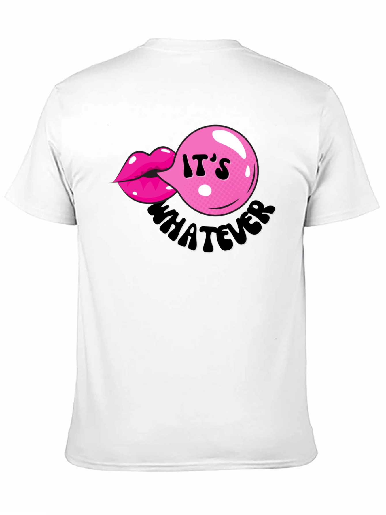 It's Whatever Bubble Gum Lip T-Shirt - 11