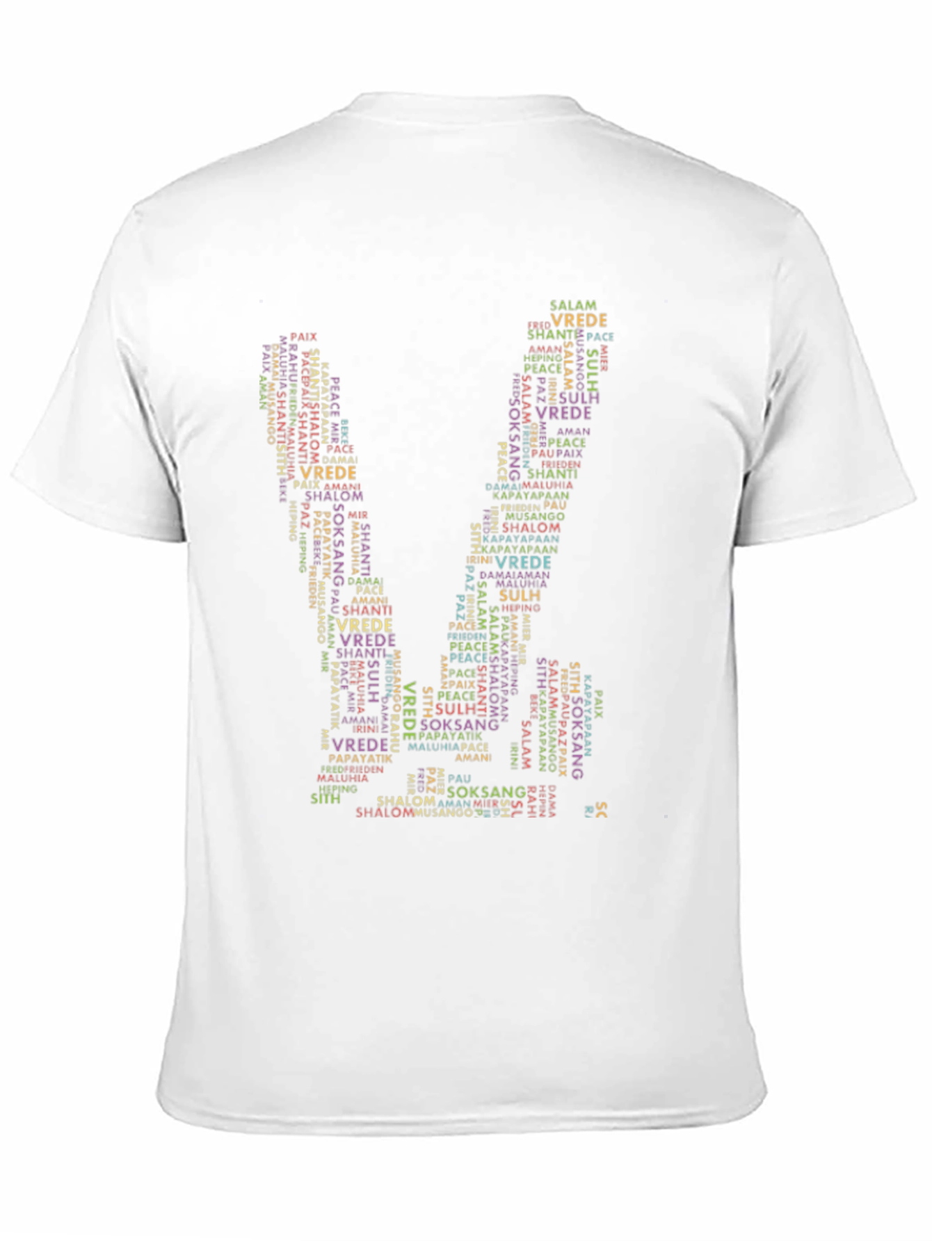 Black Peace Word Cloud T-Shirt view 11