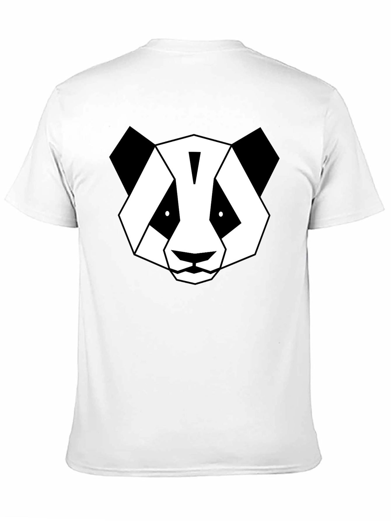Black Geometric Panda Graphic T-Shirt - Modern Black Tee view 11