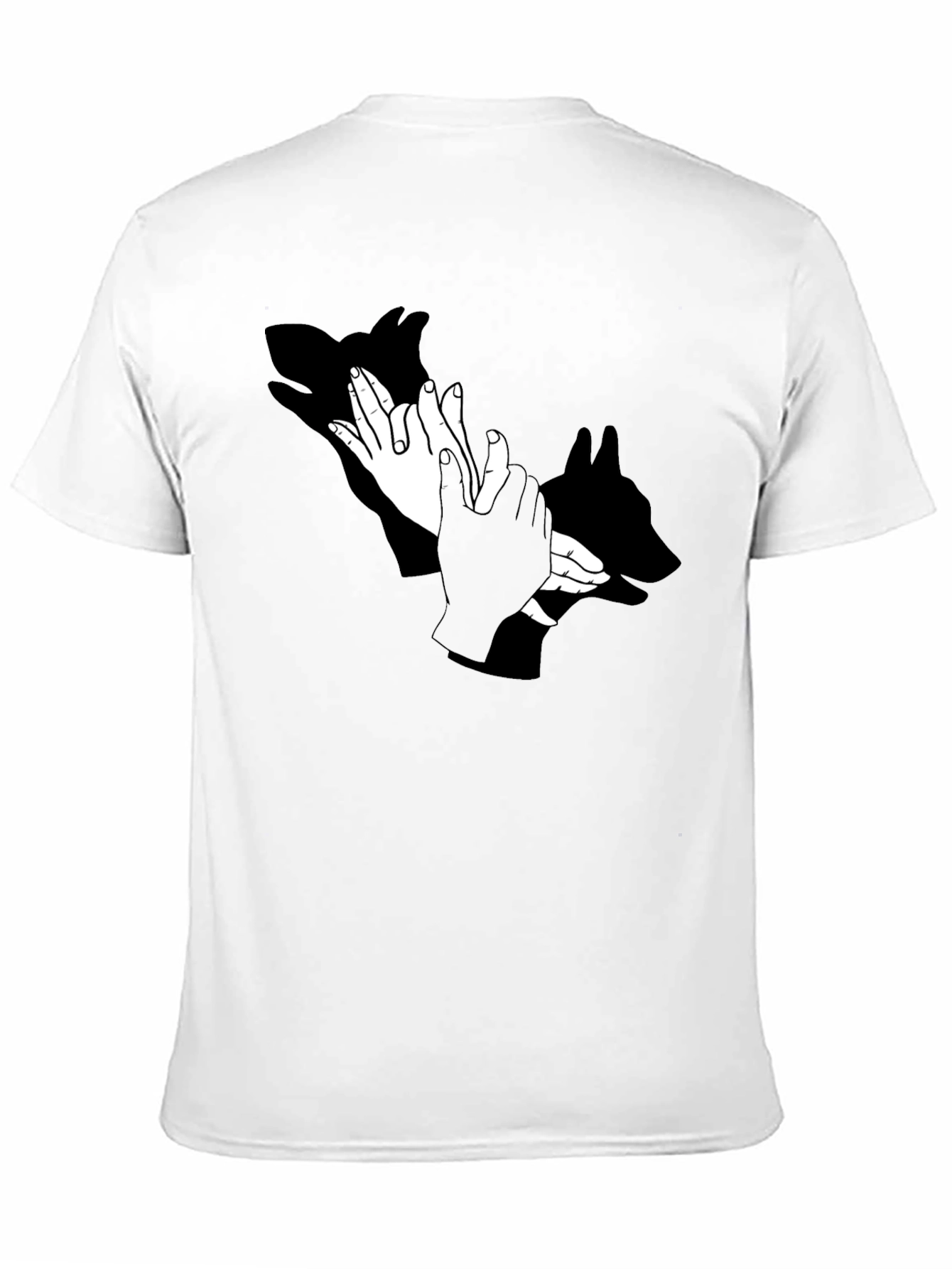 Black Shadow Puppet Hands Graphic Tee - Unique Design view 11