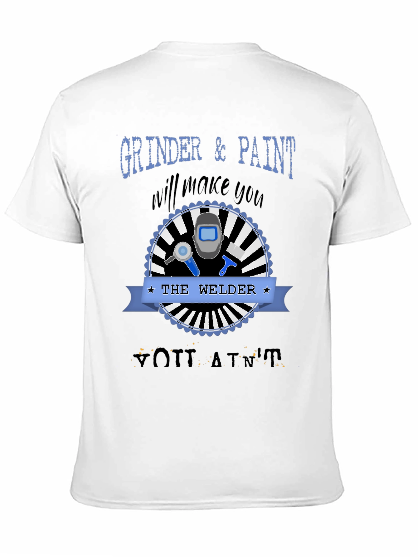 Black Grinder & Paint Welder T-Shirt - Black Crew Neck Tee view 11