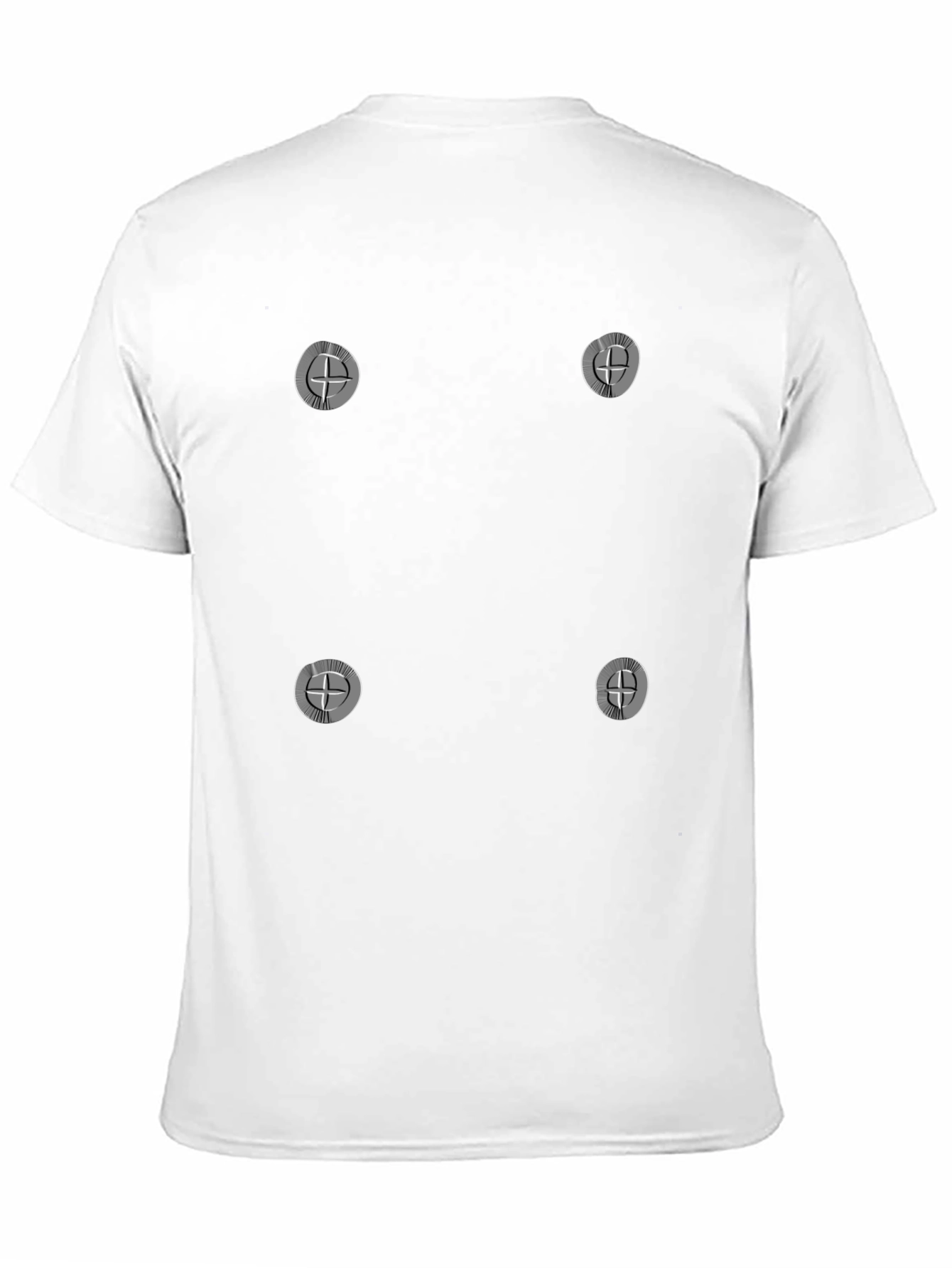 Black Men's Black T-Shirt with Silver Cross Symbols view 11