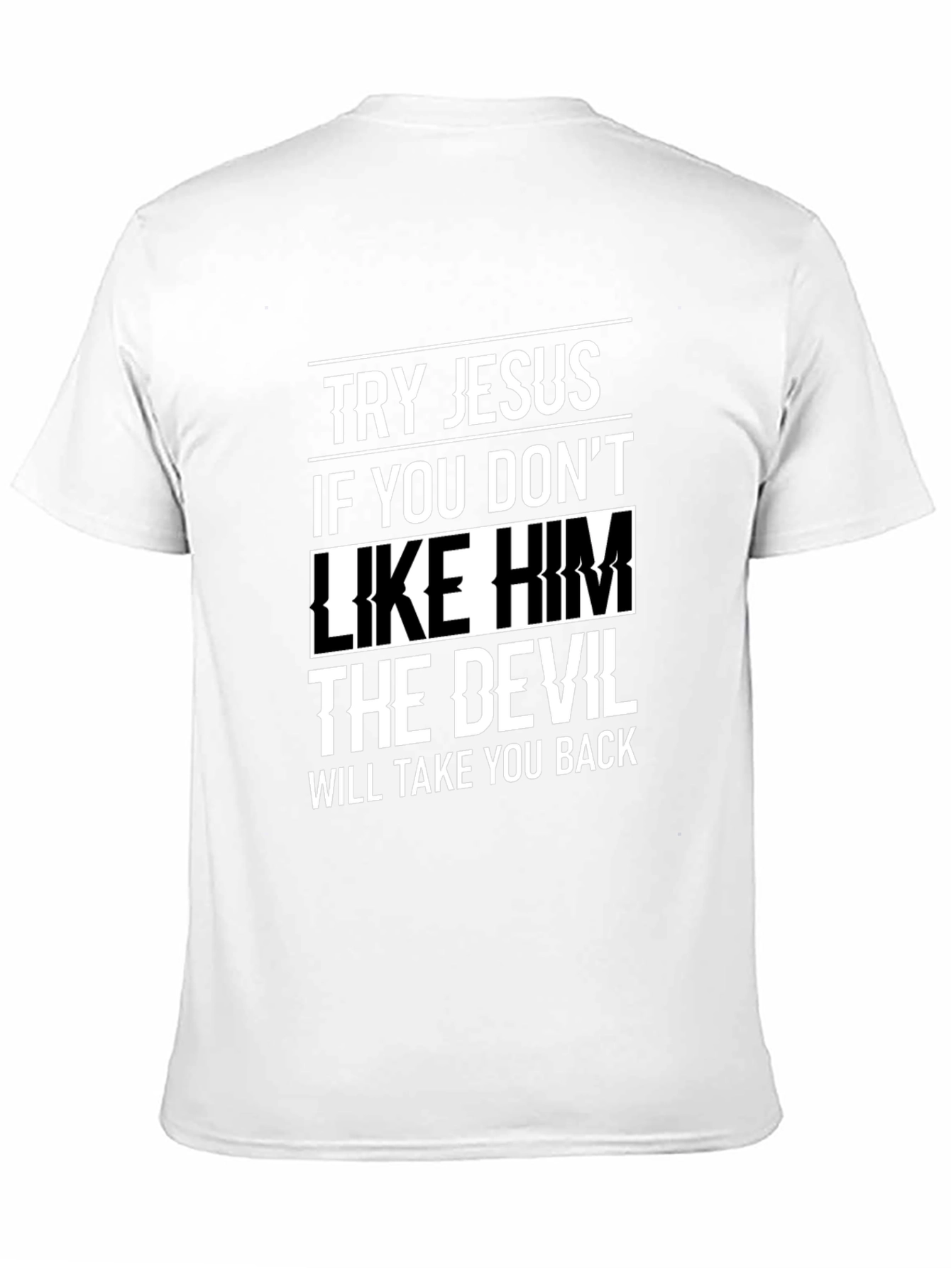 Black Try Jesus Graphic Tee - Soft Black Cotton view 11