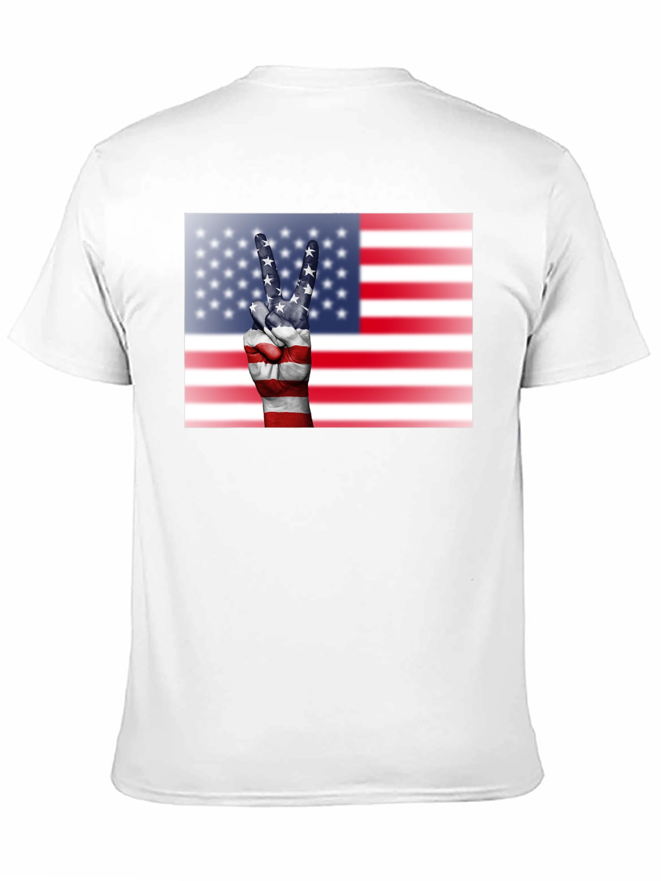 USA Flag Peace Sign Graphic Tee - 11
