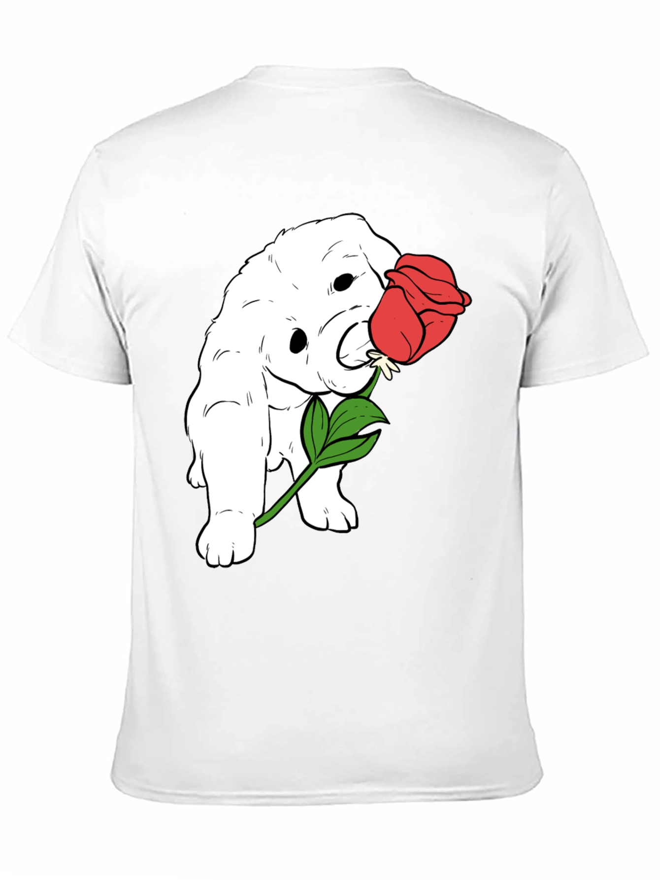 Black Dog with Rose Graphic T-Shirt view 11