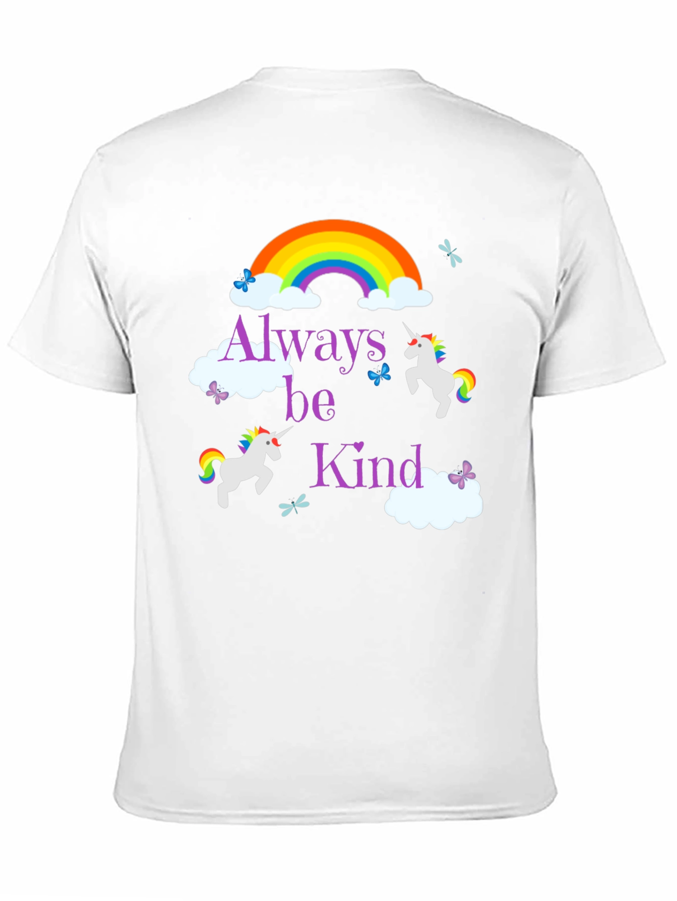 Black Always Be Kind Unicorn Rainbow T-Shirt view 11