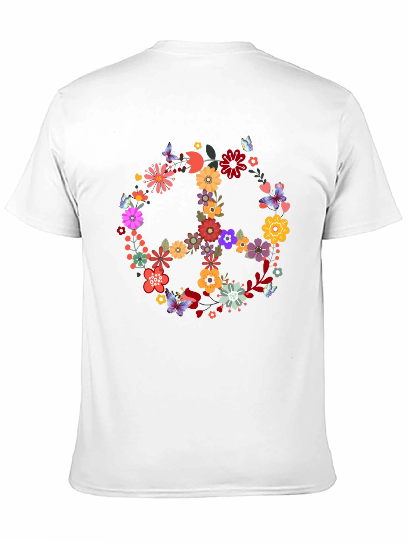 Black Floral Peace Sign Graphic Tee - Black view 11