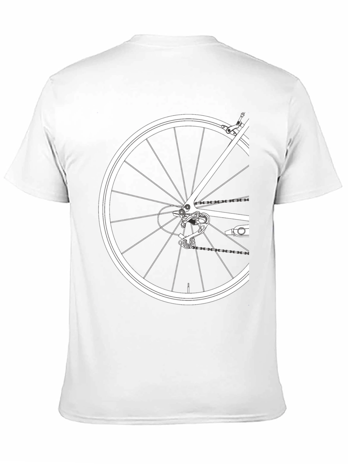 Black Bike Wheel Graphic Tee - Black Cotton T-Shirt view 11