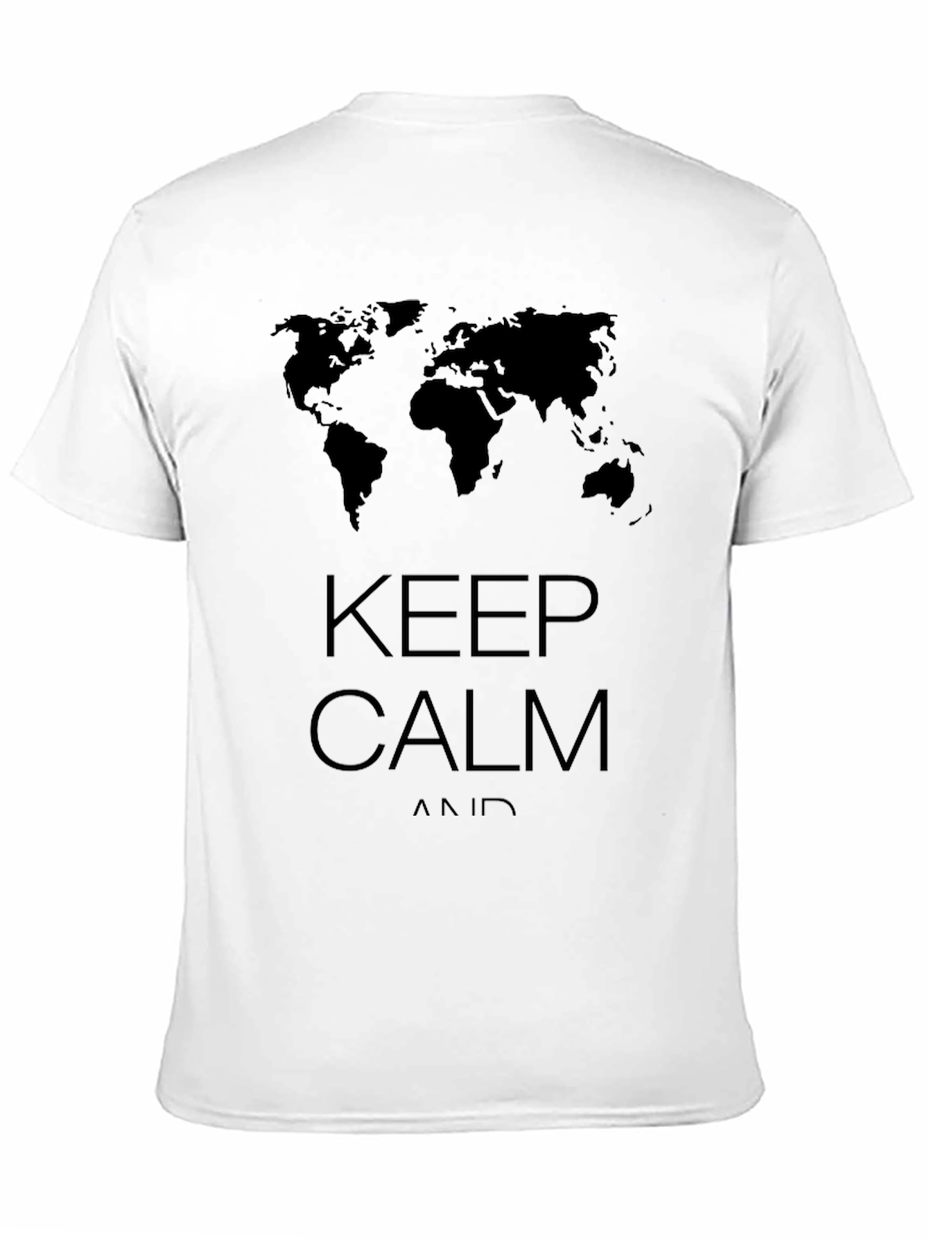 Black Keep Calm World Map Graphic Black T-Shirt view 11