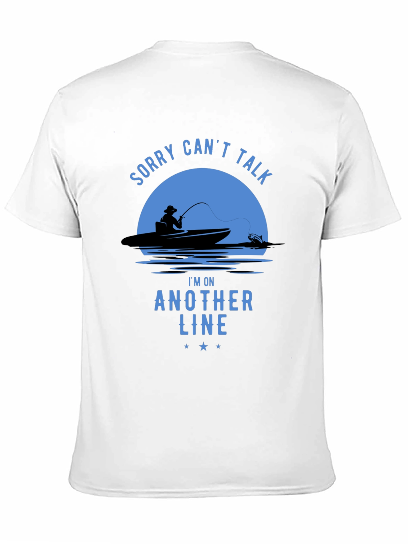 Black Fishing T-Shirt - Sorry Can't Talk, Fisherman Tee view 11