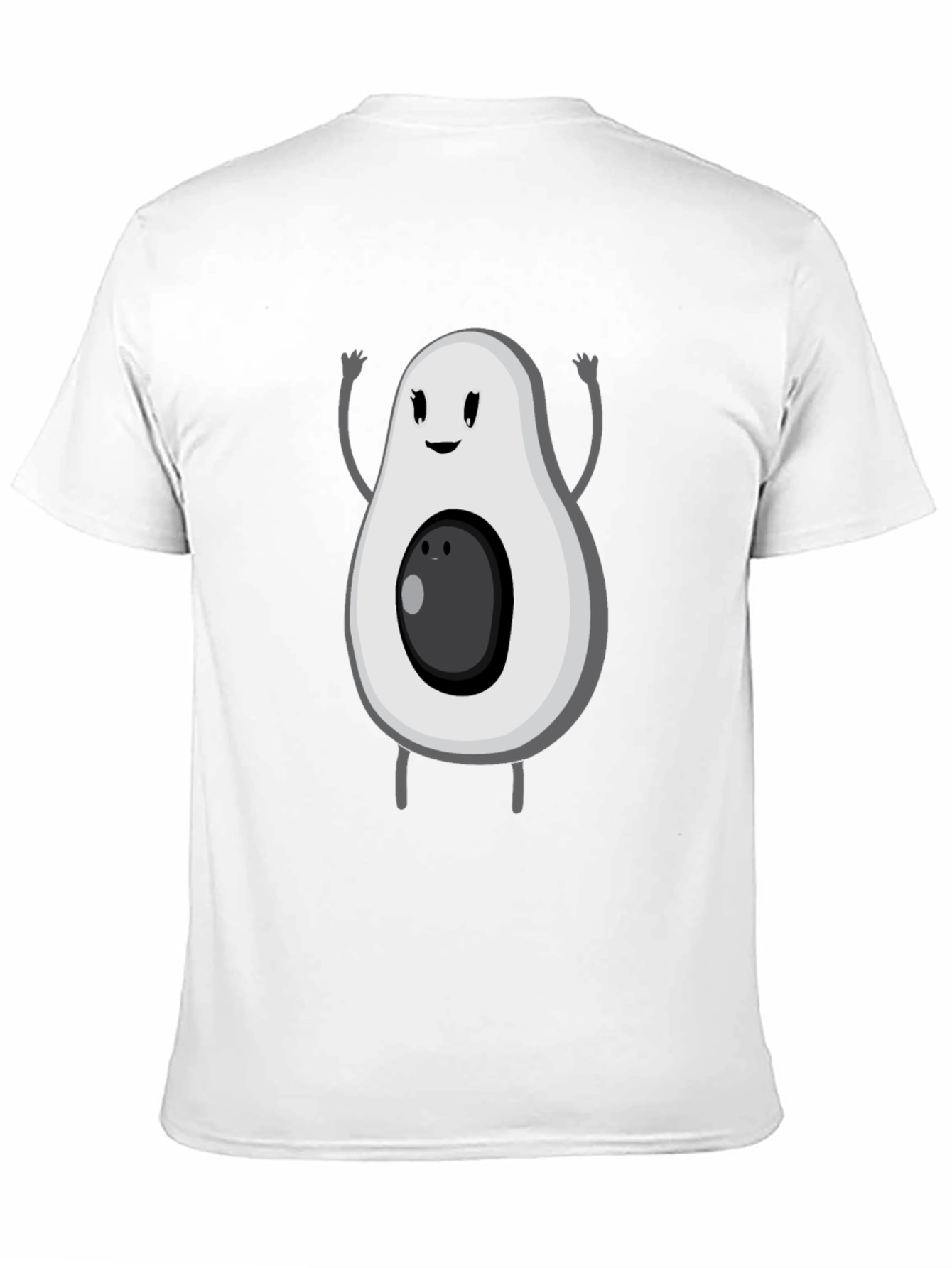 Black Funny Avocado Cartoon Graphic Tee - Black T-Shirt view 11