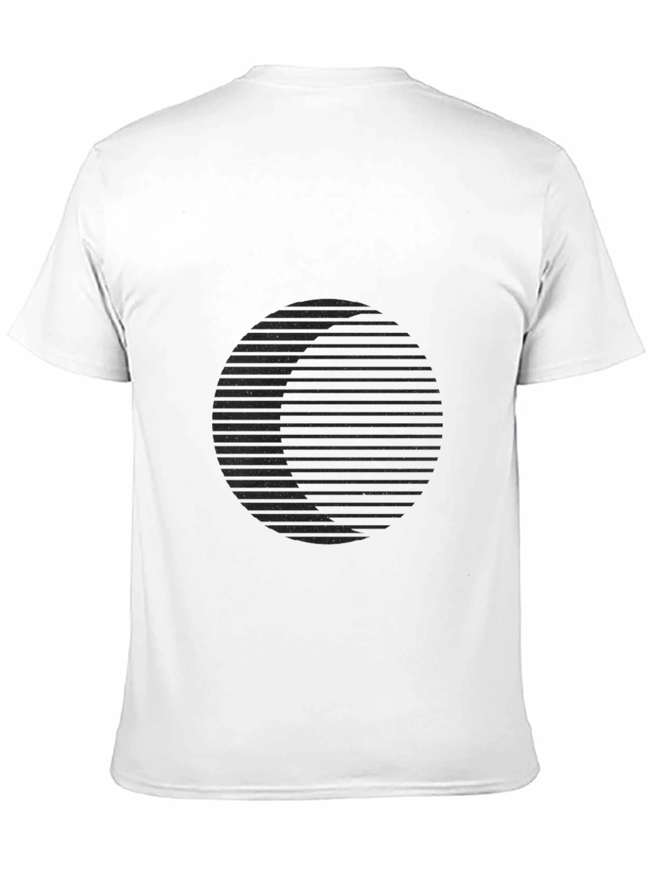 Black Abstract Circle Graphic Tee - Black Cotton Blend view 11