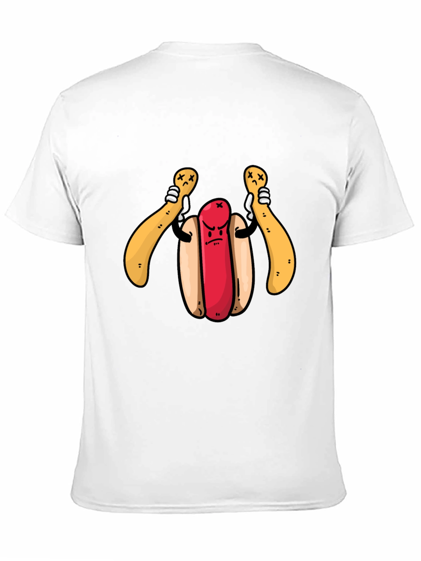 Black Funny Hotdog T-Shirt - Angry Dog view 11